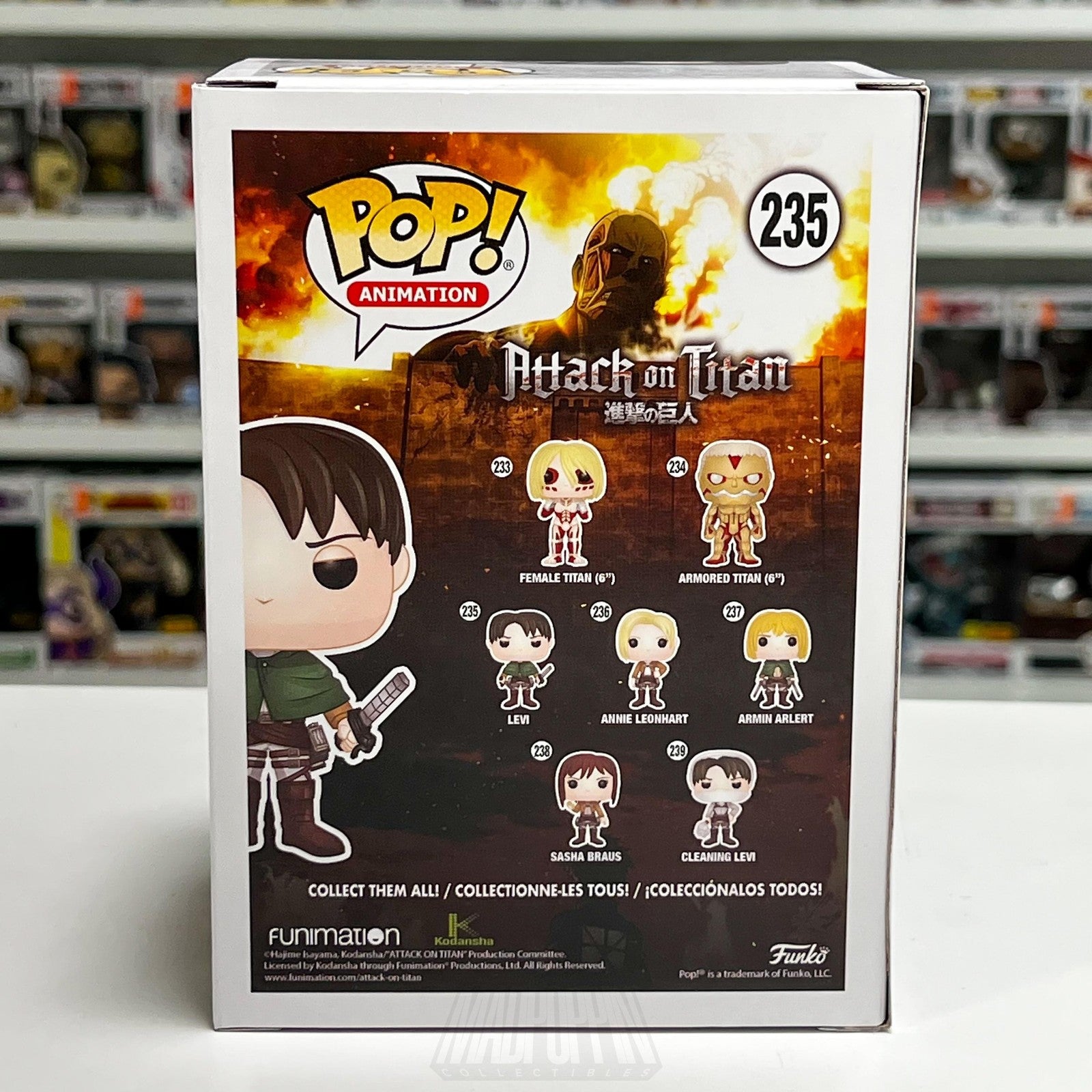 Funko Pop! Animation Attack on Titan Levi 235 Vinyl Figure 2021 Box Anime Toy