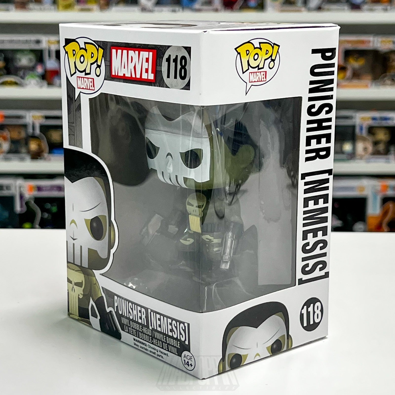 Funko Pop Marvel Punisher (Nemesis) 118 Frank Castle Vinyl Skull Figure Toy NIB1