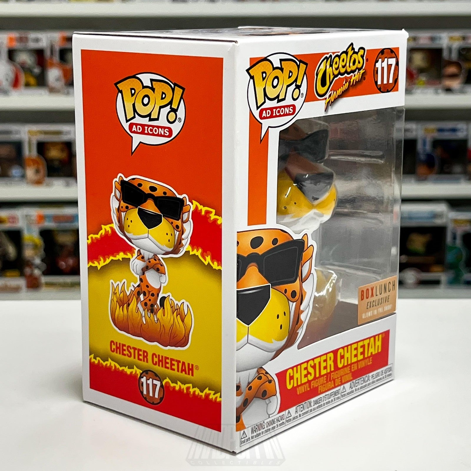 Funko Pop Ad Icons Cheetos Flamin' Hot Chester Cheetah 117 BoxLunch Glow Vinyl