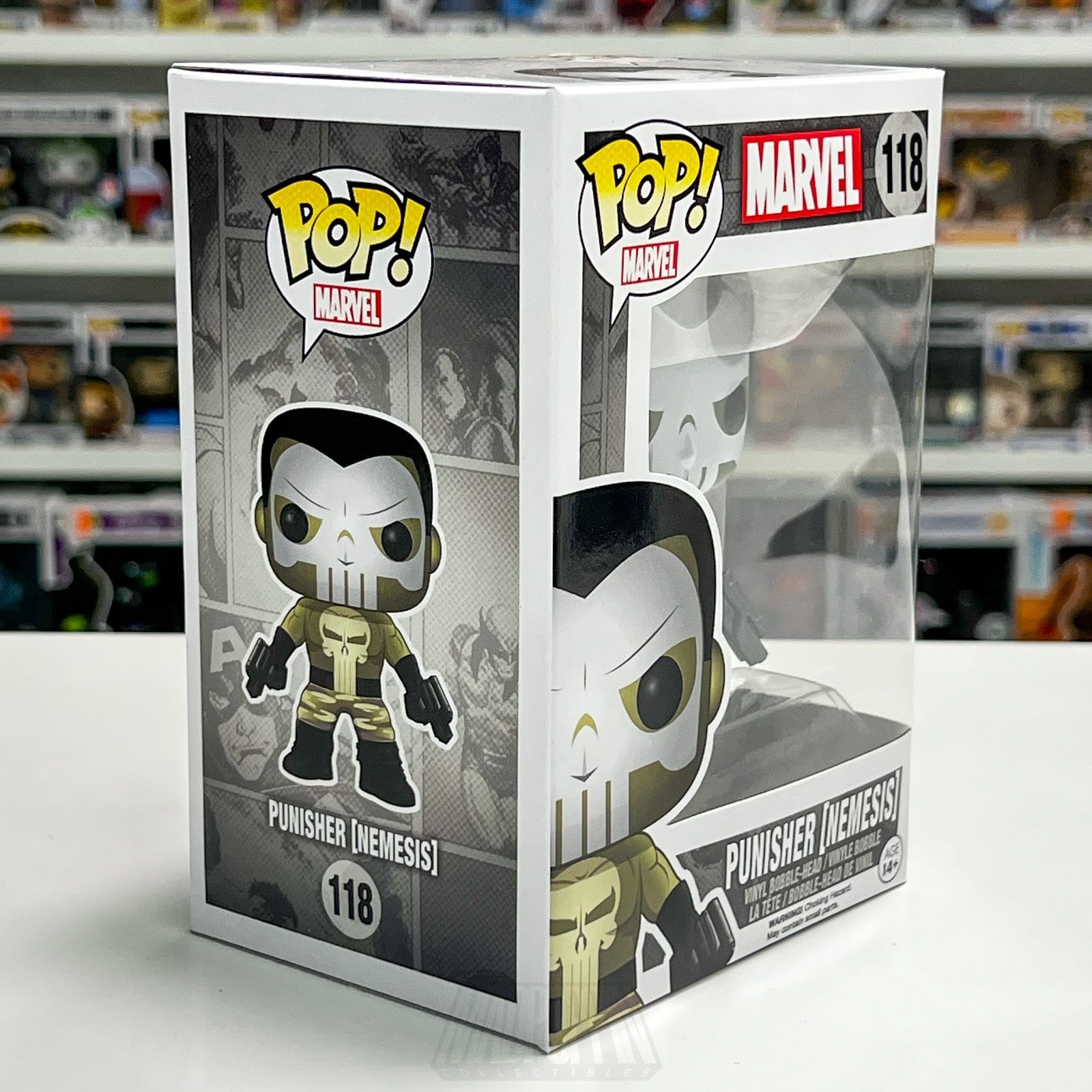 Funko Pop Marvel Punisher (Nemesis) 118 Frank Castle Vinyl Skull Figure Toy NIB5
