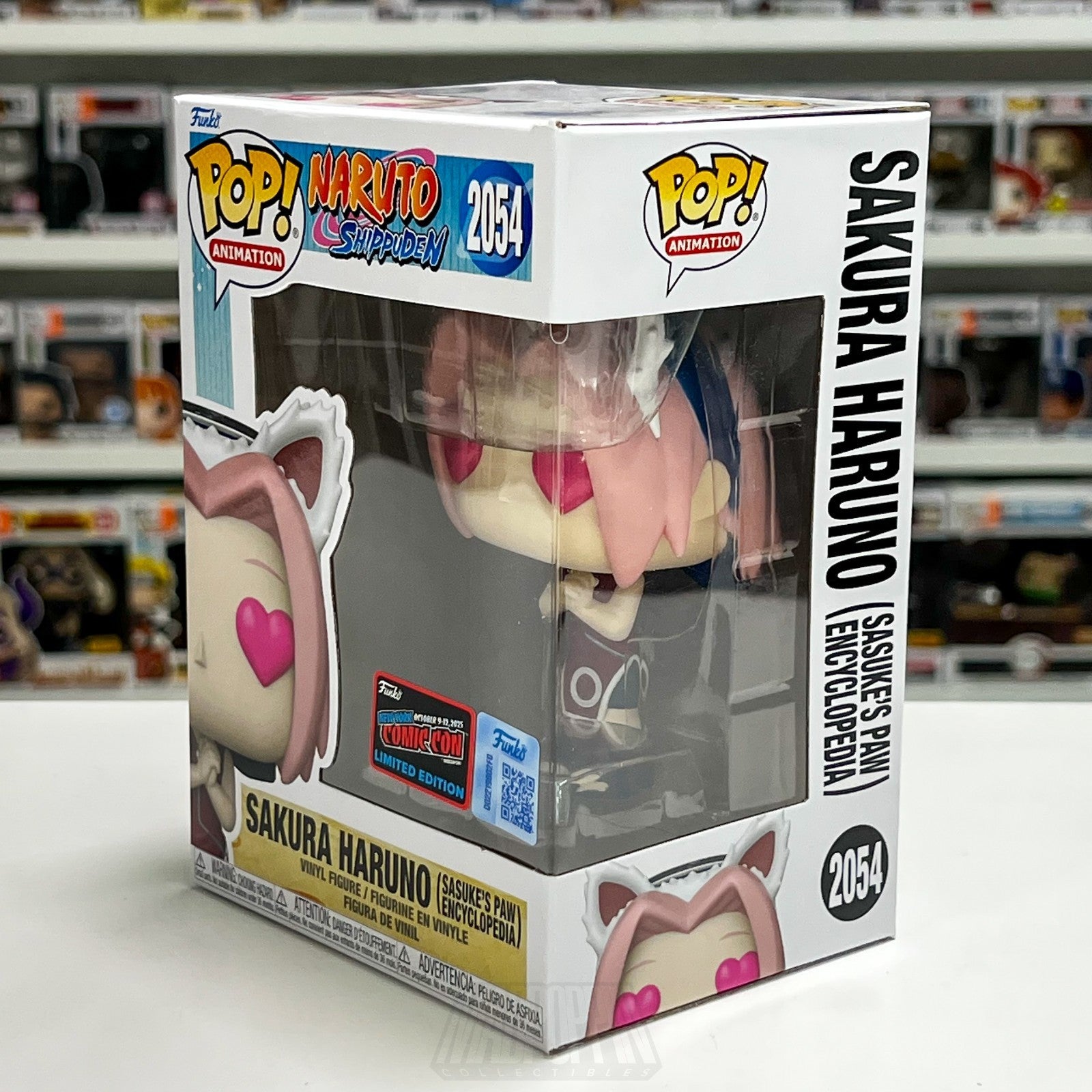 Funko Pop Naruto Sakura Haruno Sasuke Paw Encyclopedia 2054 Con Sticker NYCC Toy