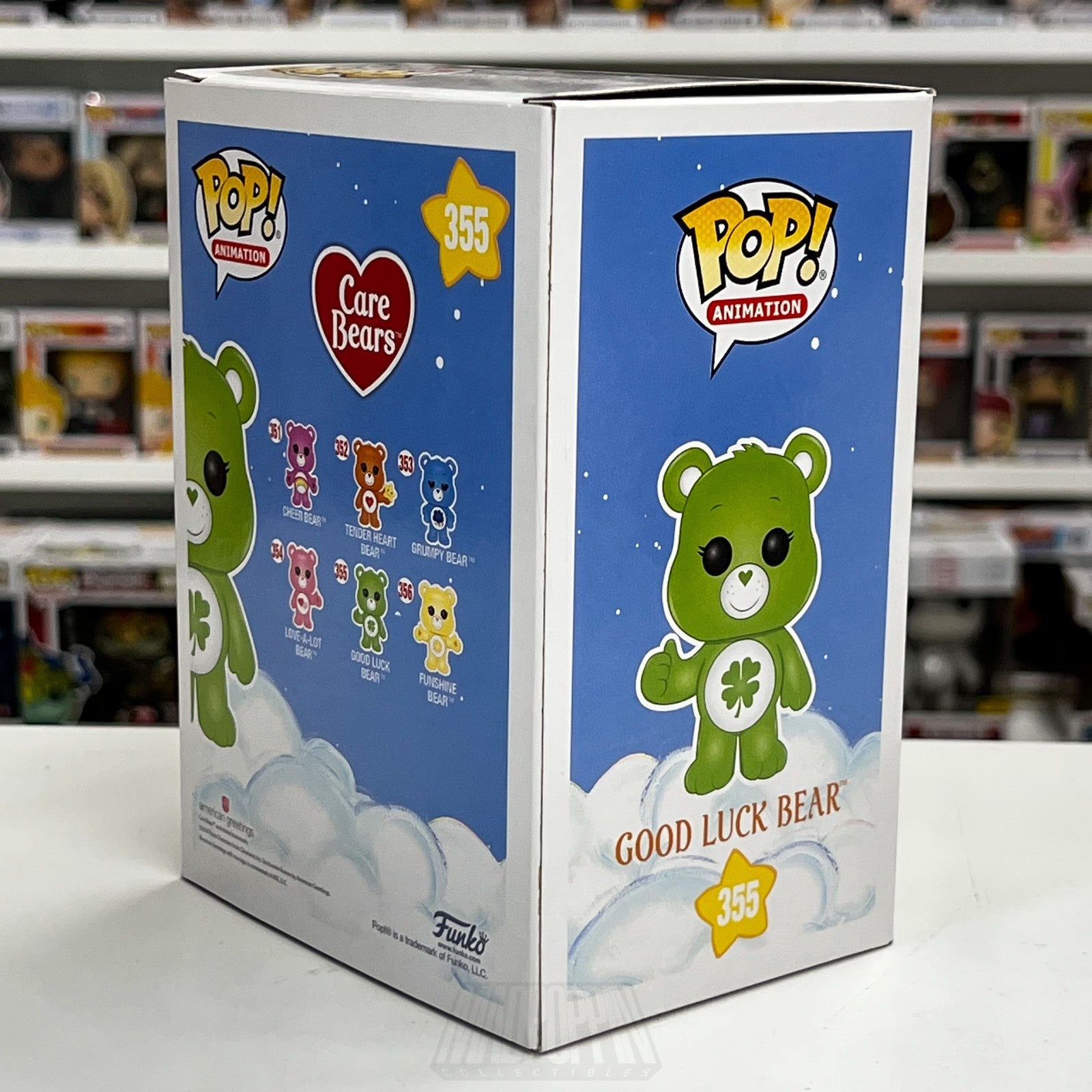 Funko Pop Animation Good Luck Care Bears Flocked ECCC 355 Green Toy Vinyl Figure4