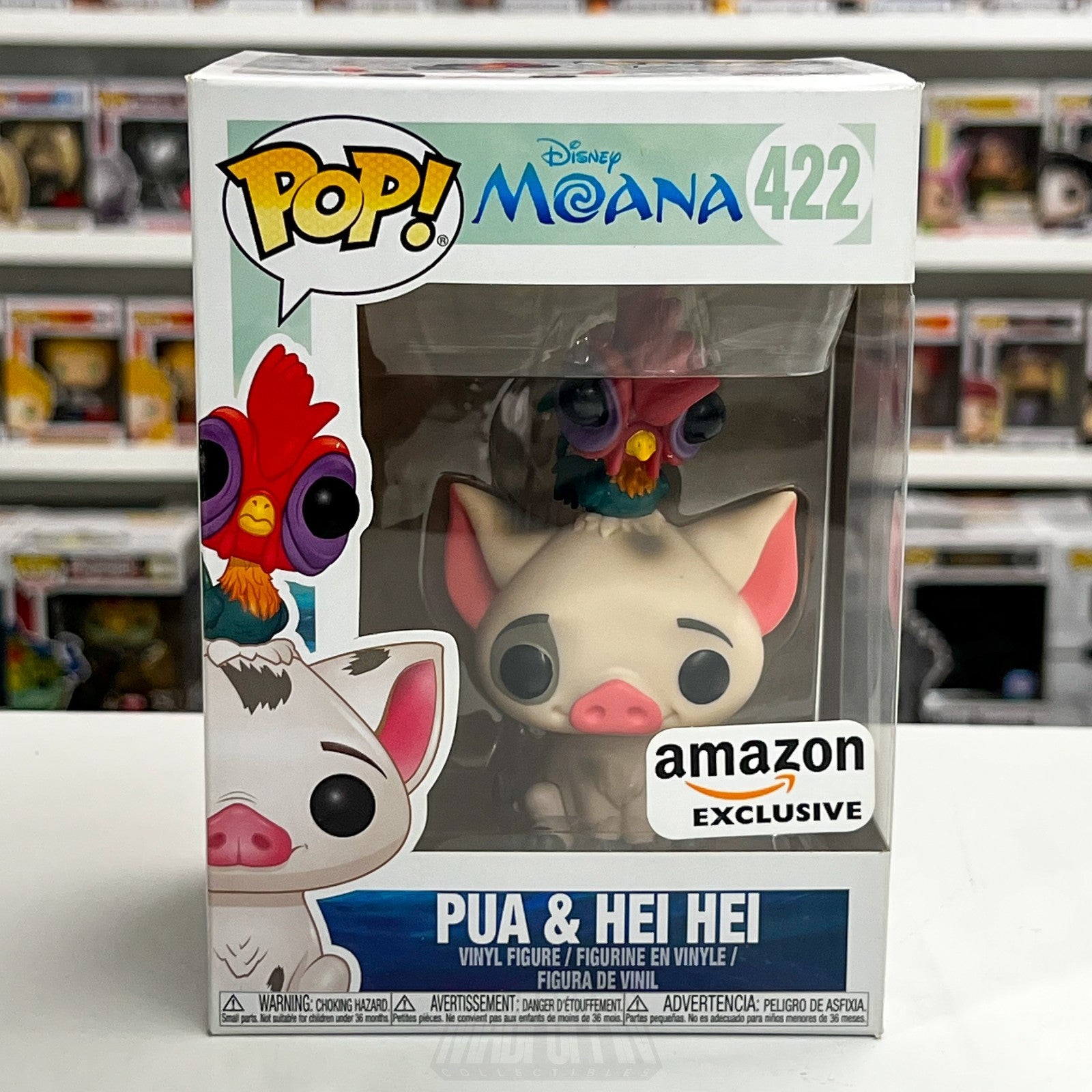 Funko Pop Disney Moana Pua & Hei Hei Amazon 422 Cute Rooster Piget Vinyl Figure0