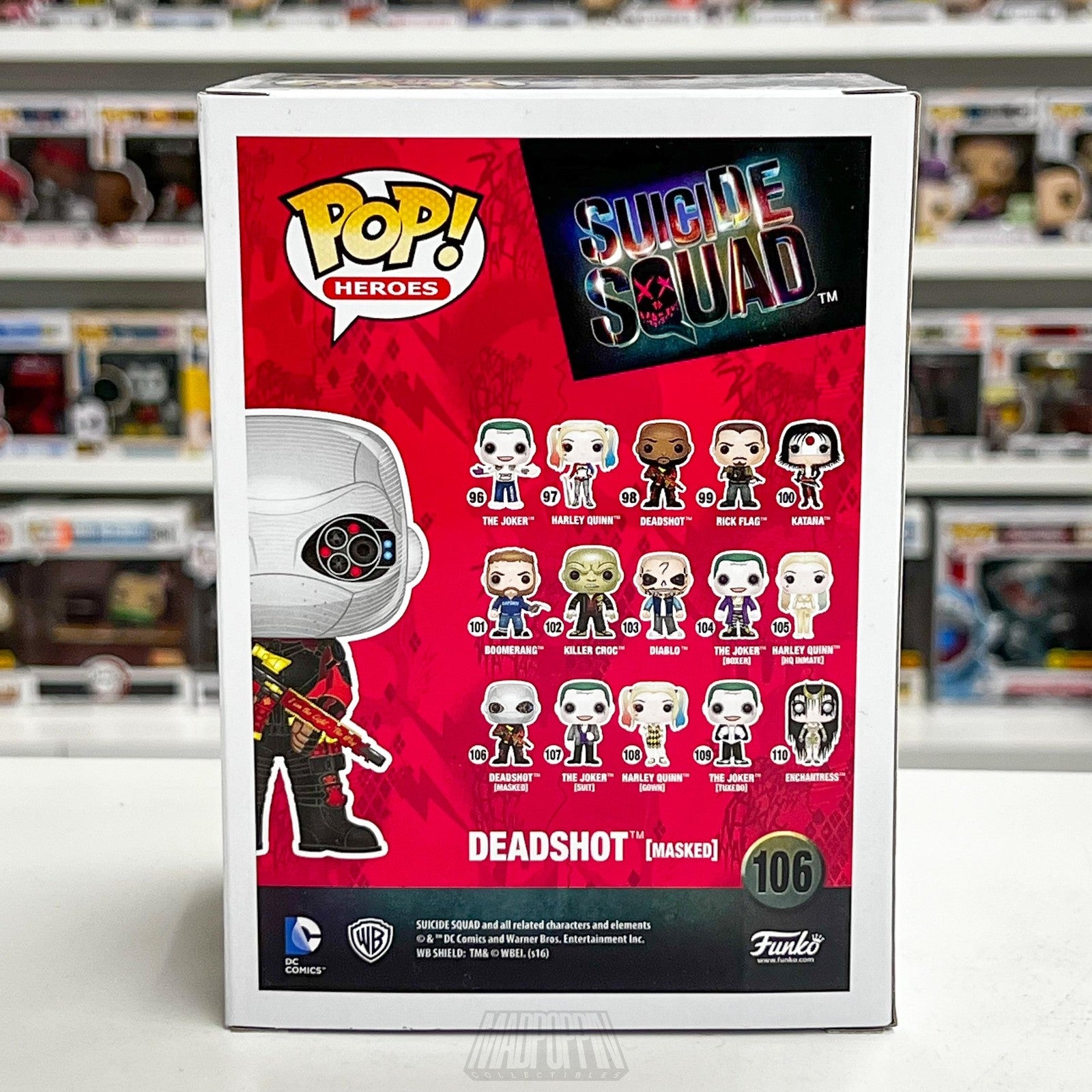 Funko Pop Suicide Squad Deadshot Masked 106 Vinyl Figure DC Comics New Boxed