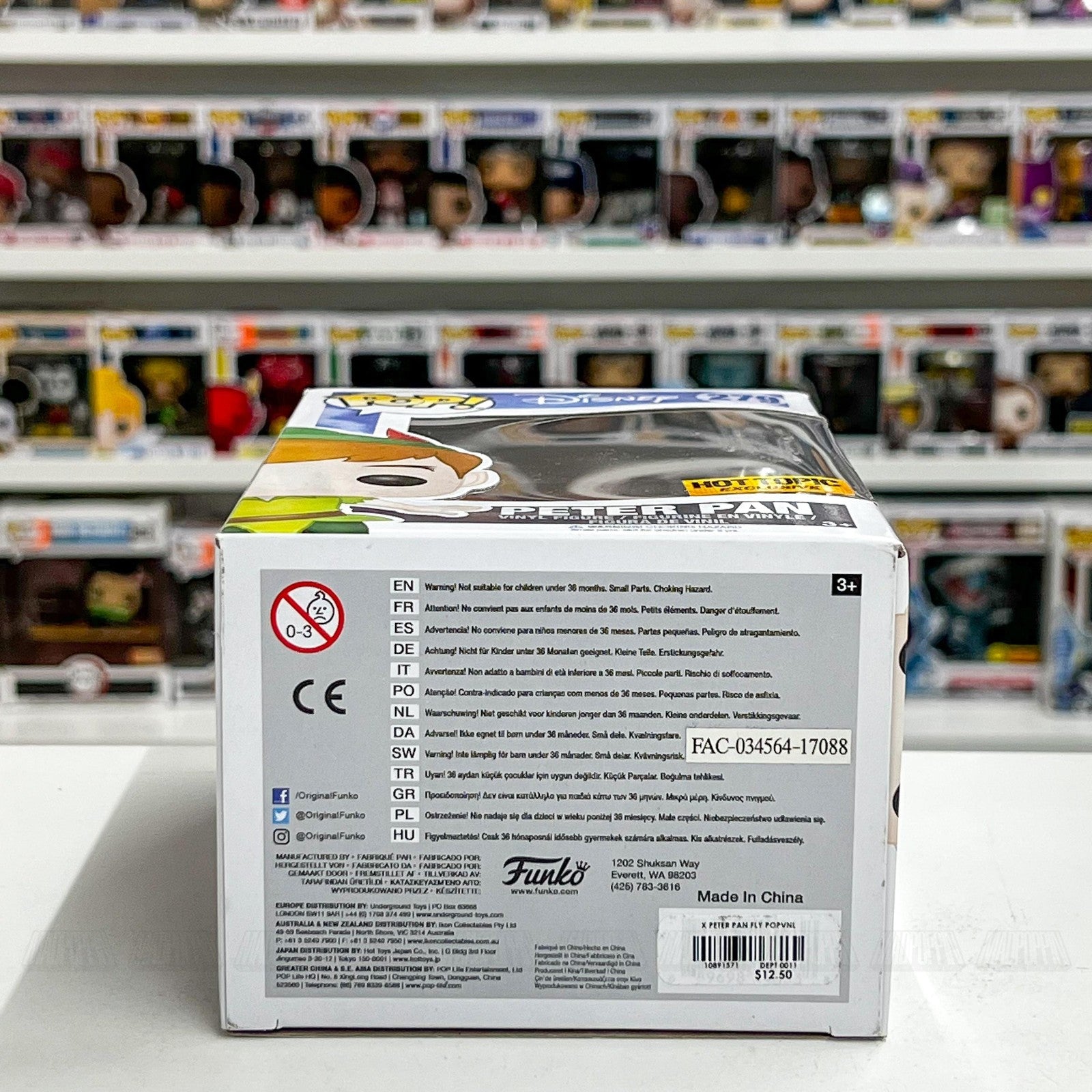 Funko Pop! Disney Peter Pan #279 Hot Topic Exclusive Vinyl Figure Box Damage