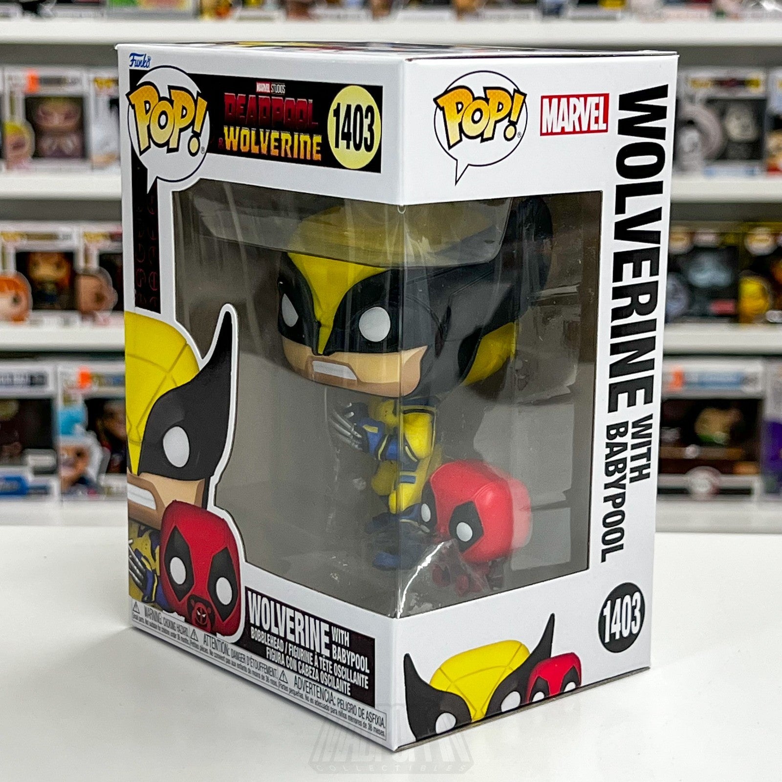 Funko Pop Marvel Deadpool & Wolverine with Babypool 1403 Movie Vinyl Figure Toy1