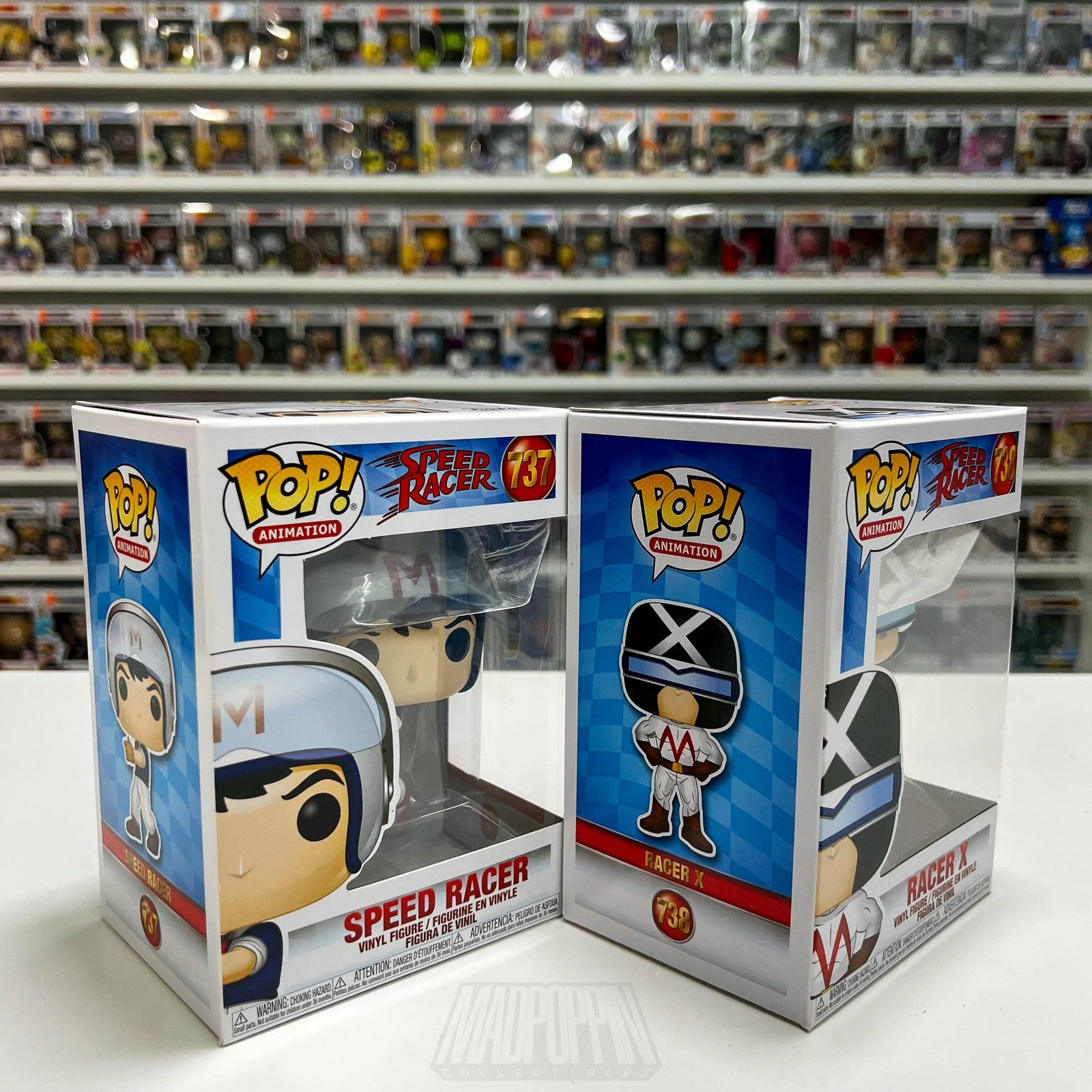 Funko Pop Animation Speed Racer & Racer X 737 738 Set BobbleHead Toy Anime NIB