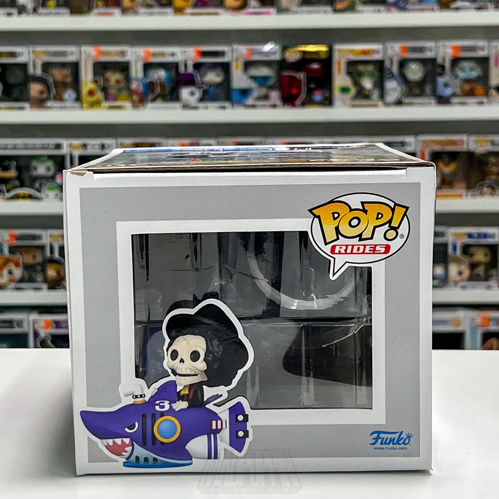 Funko Pop Rides One Piece Brook with Shark Submerge 141 NYCC Con Sticker Anime