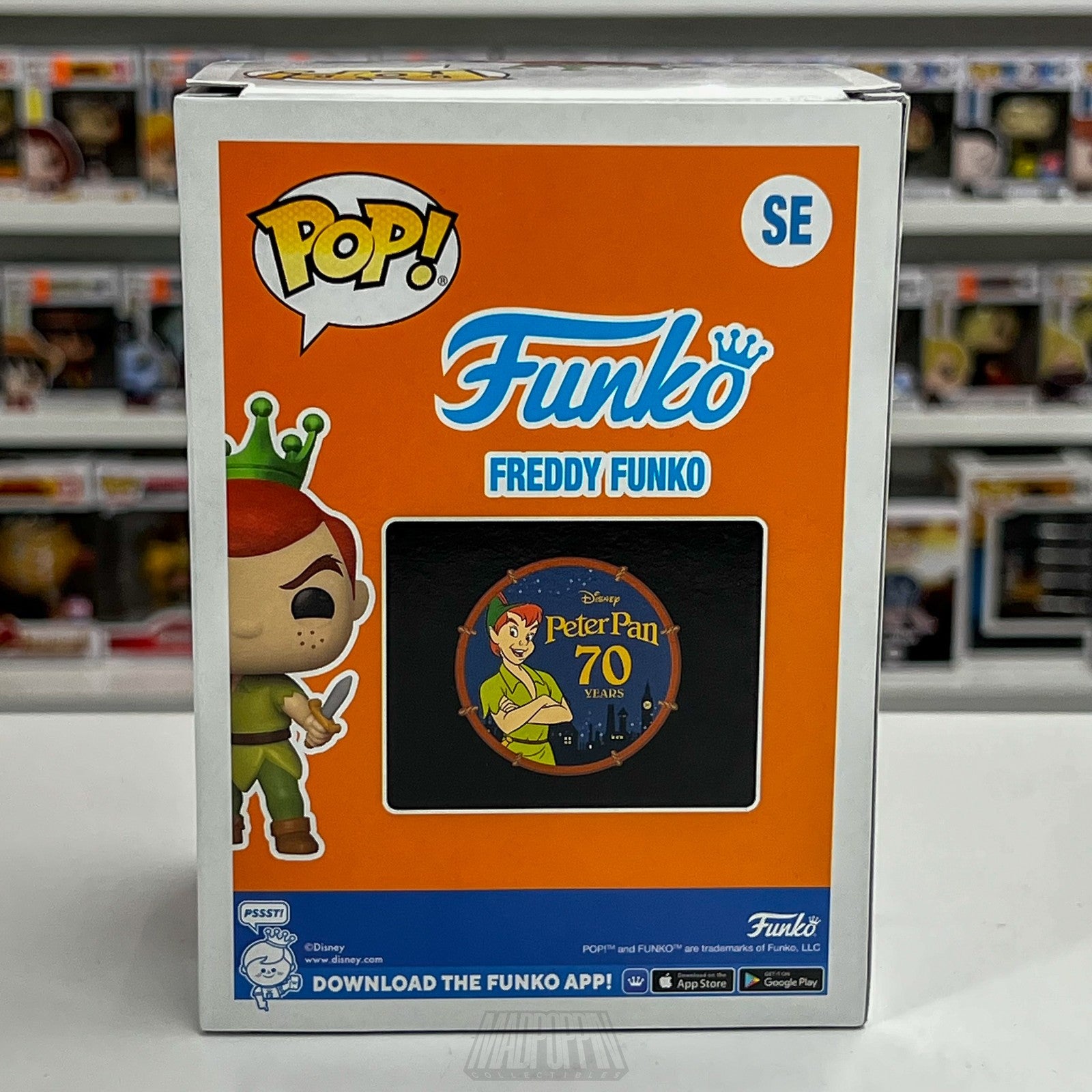Freddy Funko as Peter Pan Pop! Vinyl Figure LE 4500 Disney 70th Anniversary SE
