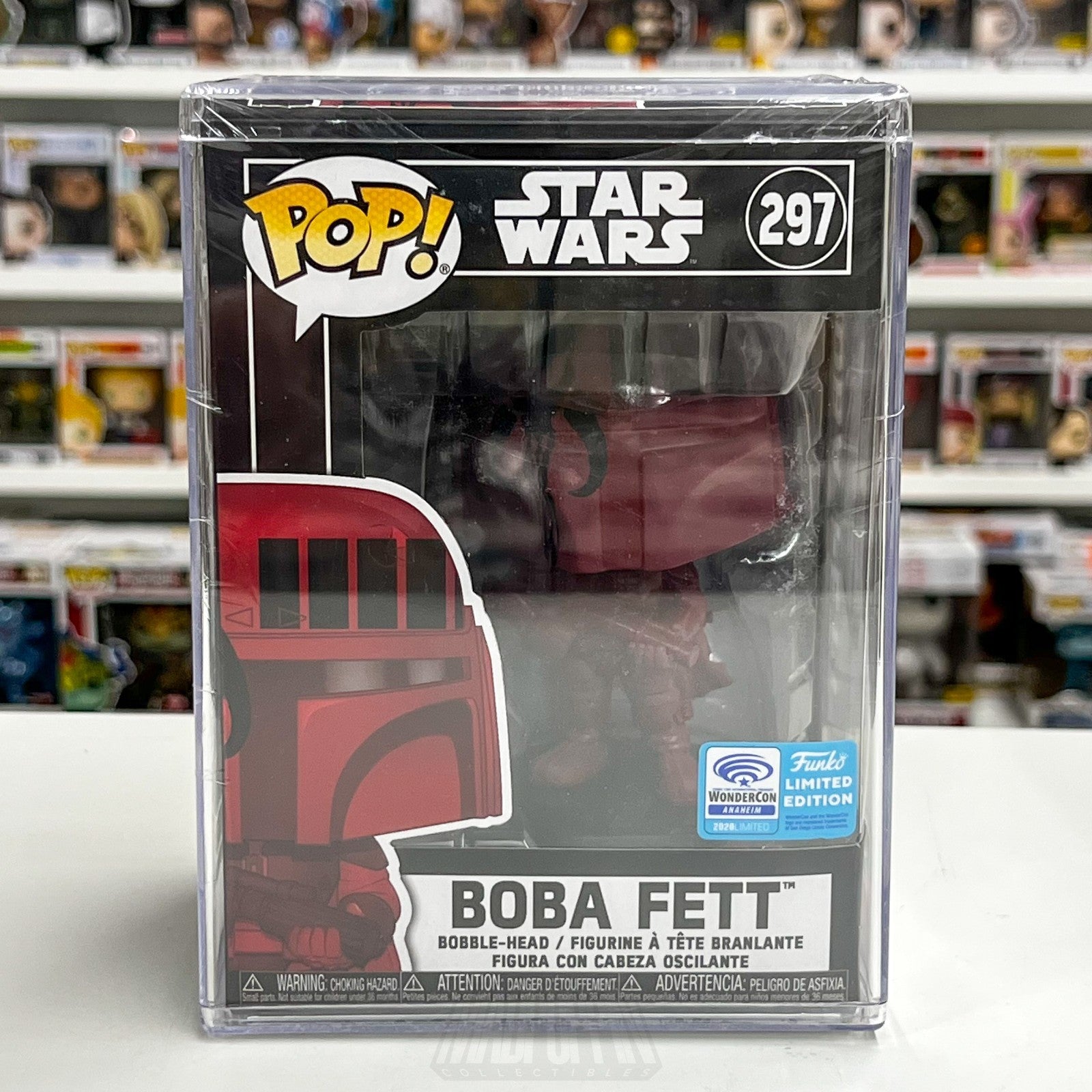 Funko Pop Star Wars Boba Fett Futura Red Wondercon 297 Bounty Hunter Toy Figure0
