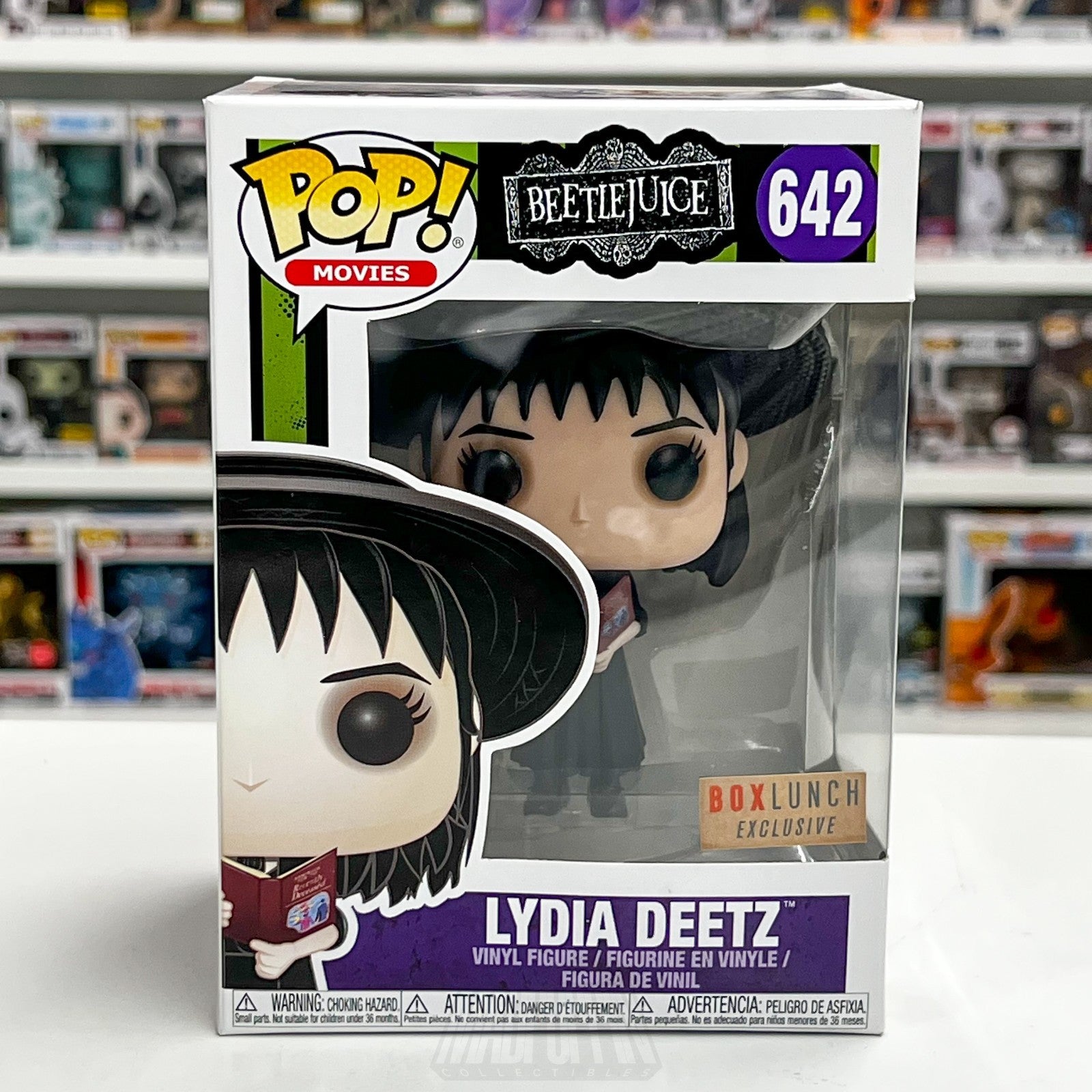 Funko Pop Movies Beetlejuice Lydia Deetz w/Book BoxLunch 642 Goth Girl Figure0