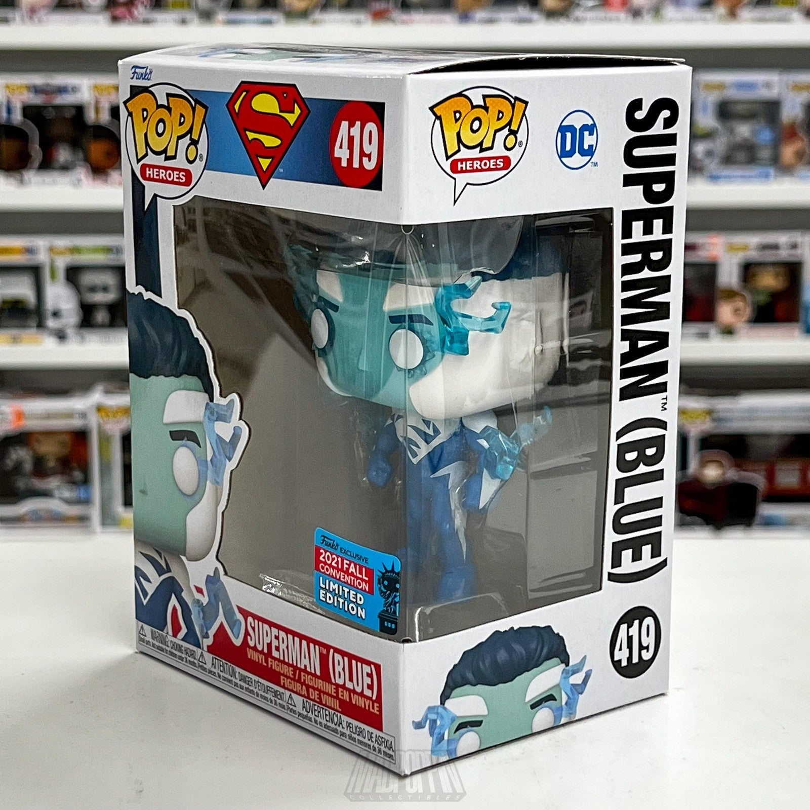 Funko Pop Superman Blue #419 Fall Convention Exclusive Limited Edition 2021