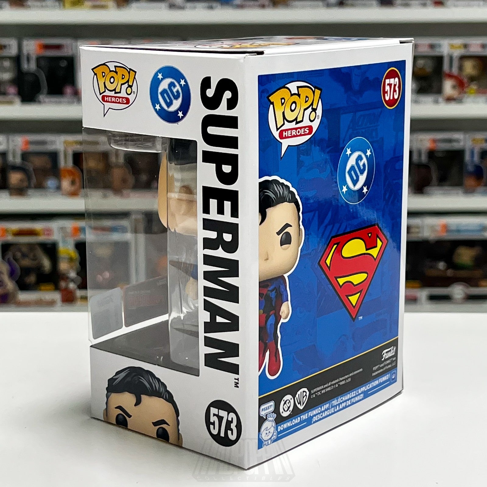 Funko Pop DC Super Heroes Superman 573 NYCC 2025 Official Con Sticker Comic Deco