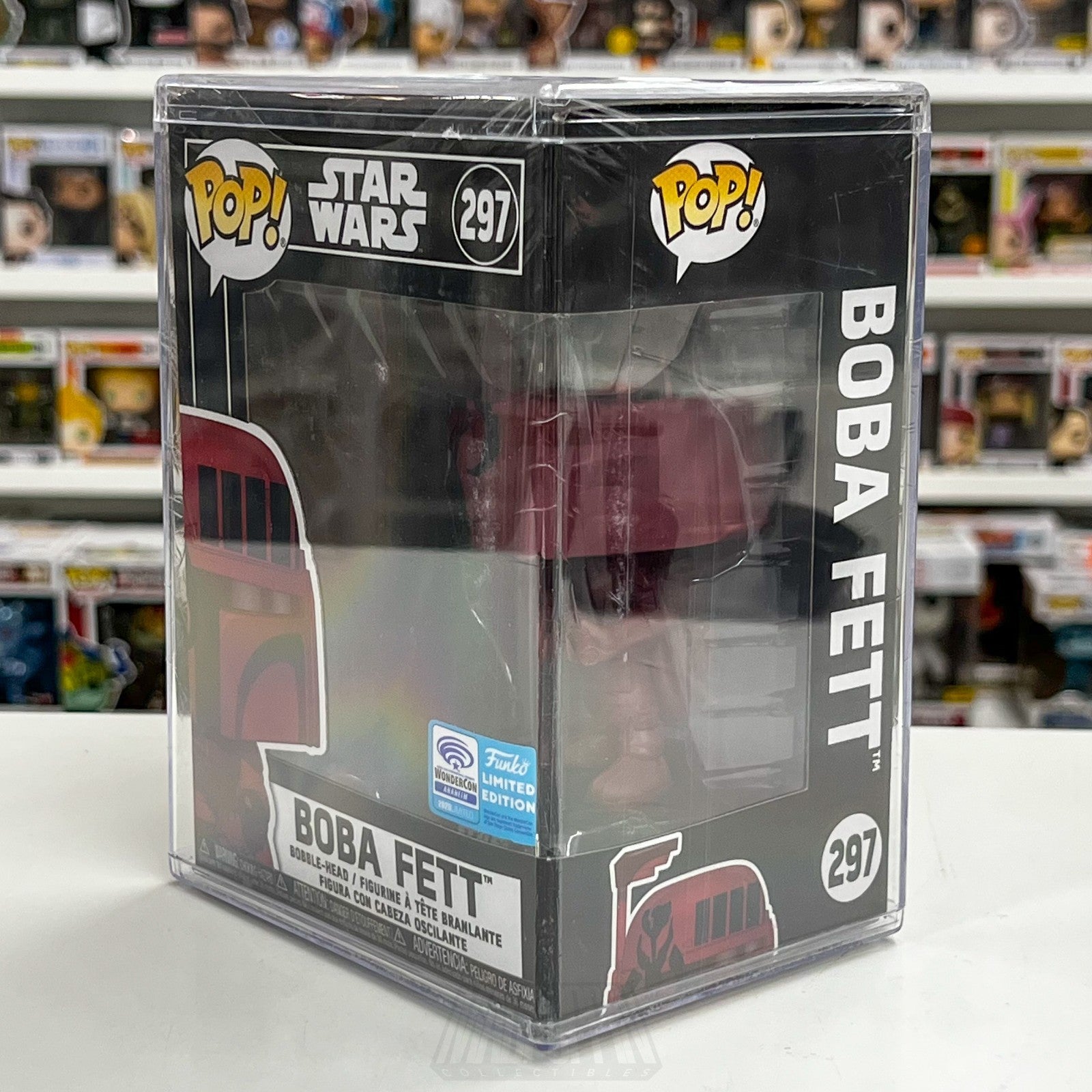 Funko Pop Star Wars Boba Fett Futura Red Wondercon 297 Bounty Hunter Toy Figure1