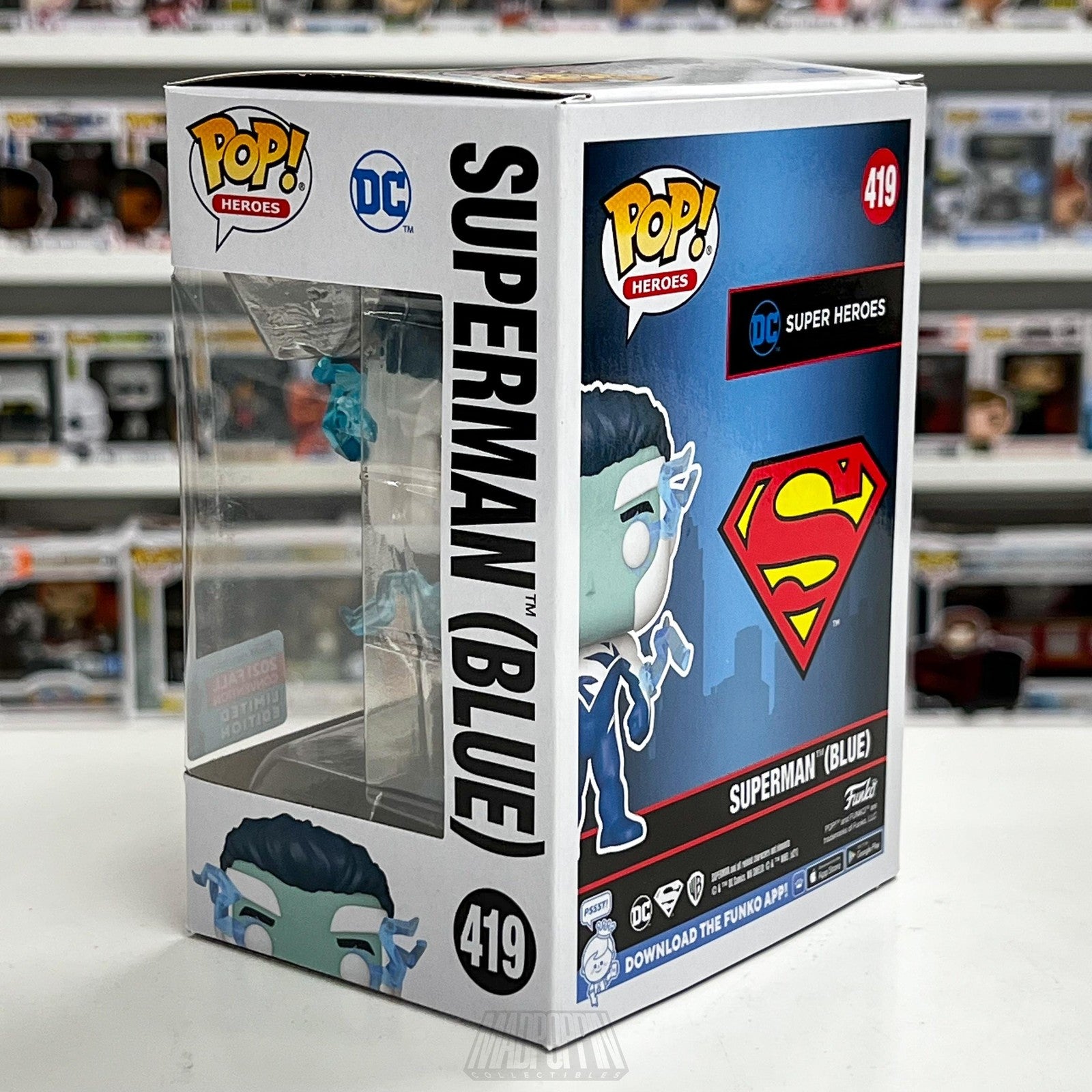 Funko Pop Superman Blue #419 Fall Convention Exclusive Limited Edition 2021