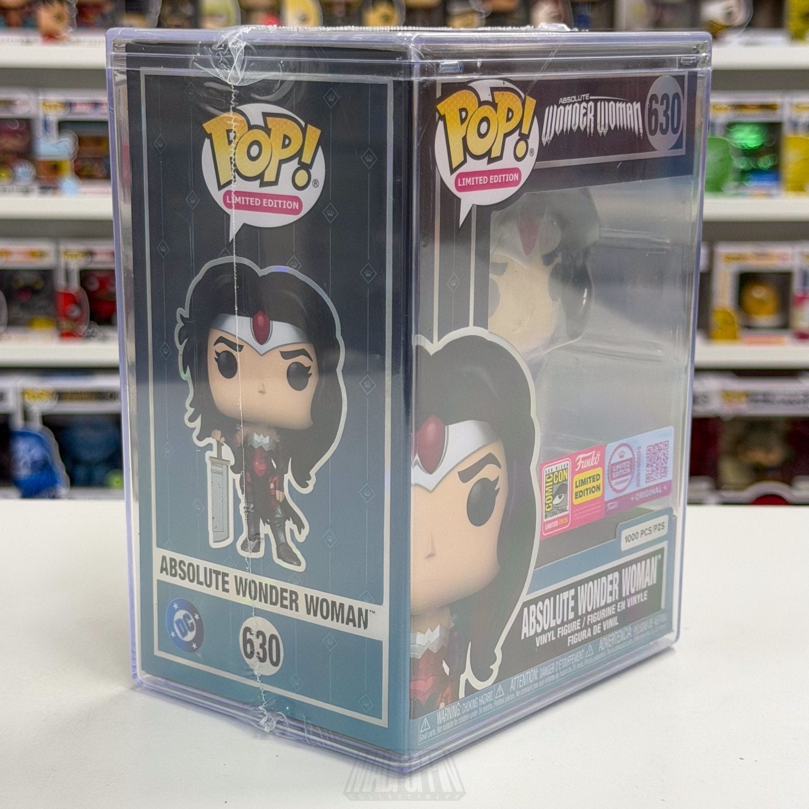 Funko Pop DC Heroes Absolute Wonder Woman 630 LE 1000 SDCC 2026 Toy CON STICKER