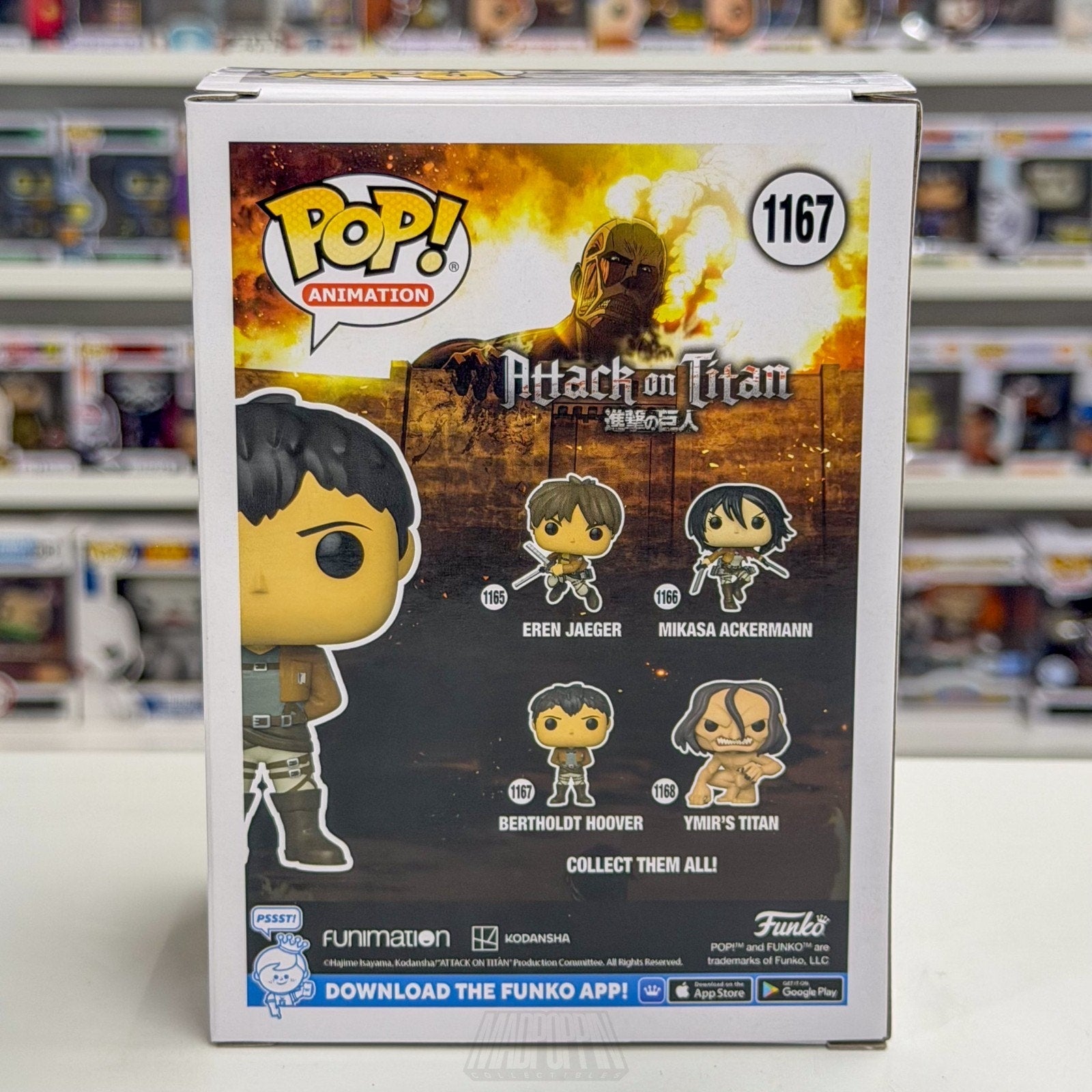 Funko Pop Anime Attack on Titan Bertholdt Hoover 1167 Japan Manga Vinyl Figure