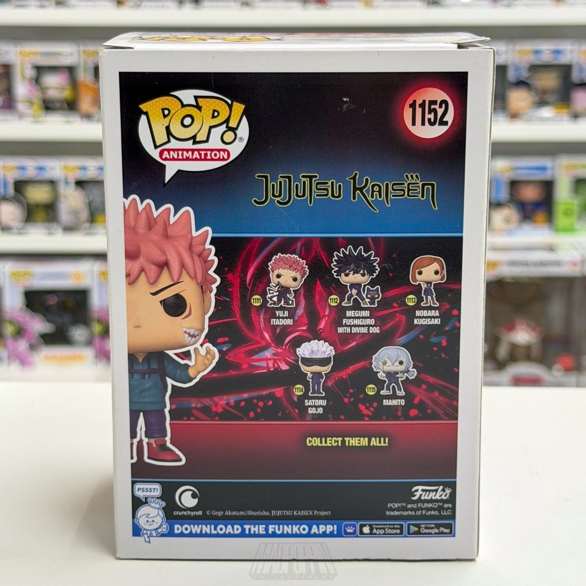Funko Pop Anime Jujutsu Kaisen Yuji Itadori w/Sukuna Mouth Hot Topic 1152 Figure
