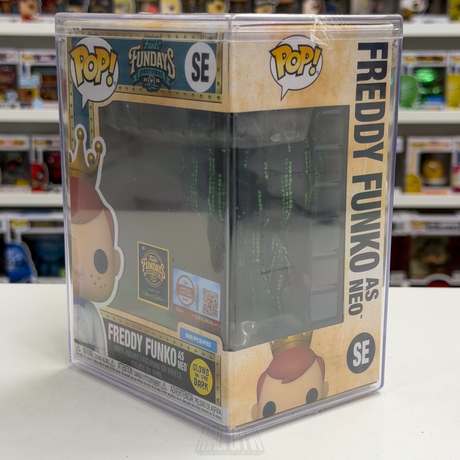 Funko Pop Fundays Freddy Neo Matrix Glow SE Grail 500 PCS SDCC 2026 CON STICKER