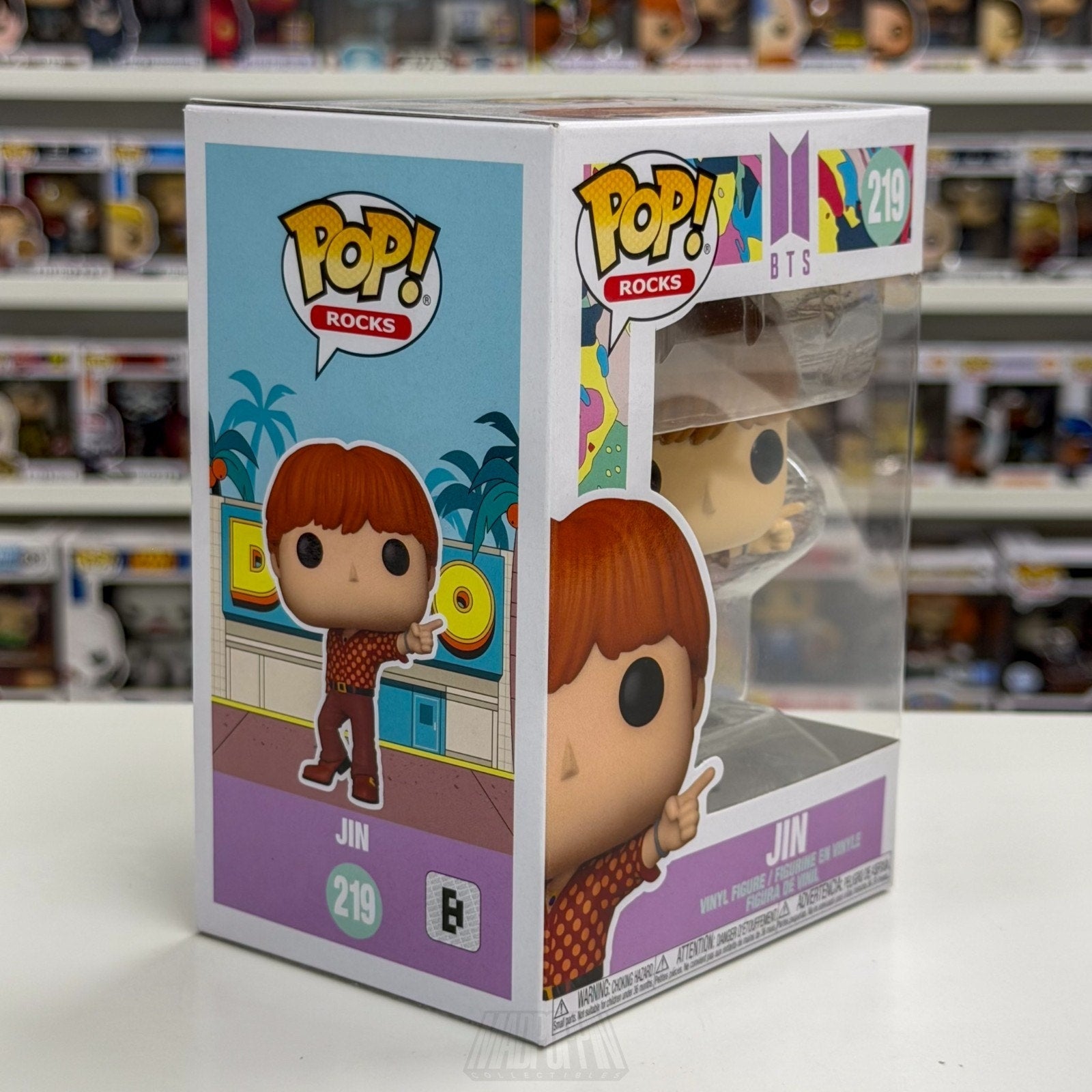 Funko Pop Rocks BTS Dynamite Jin 219 Boy Band Korean K-Pop Toy Vinyl Figure