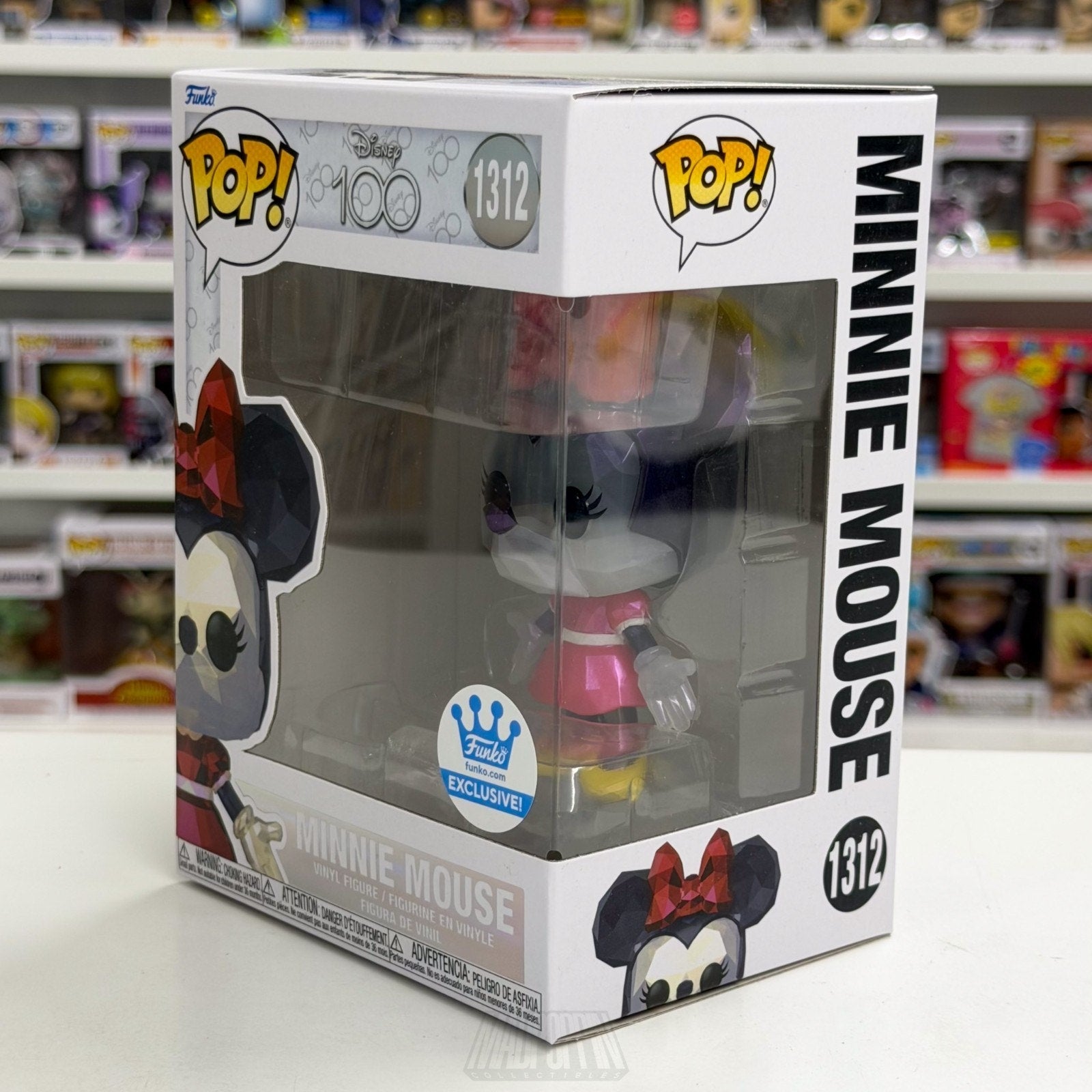 Funko Pop Disney 100 Minnie Mouse Facet Exclusive 1312 Mickey Toy Vinyl Figure