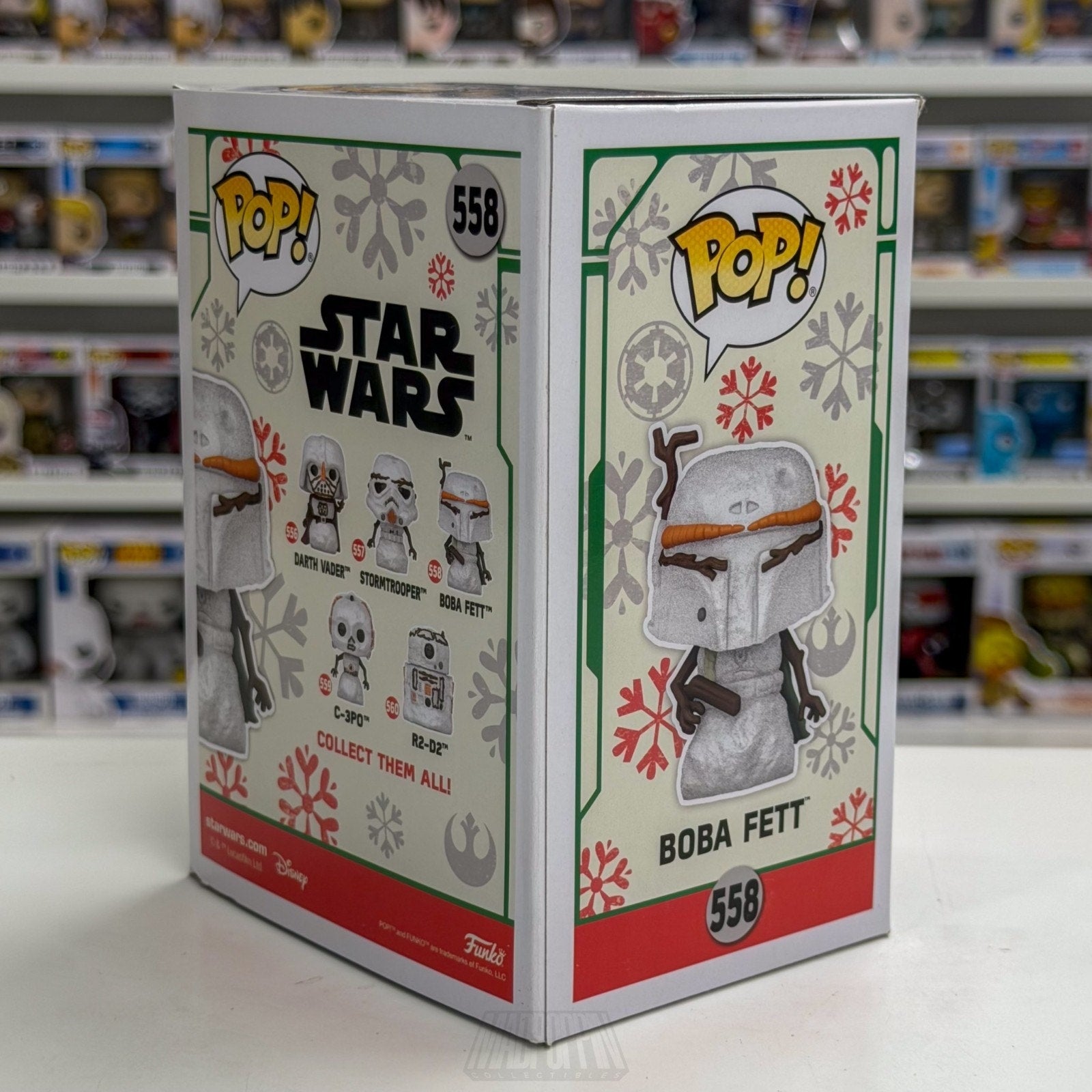 Funko Pop Star Wars Boba Fett Christmas Snowman 558 Bounty Hunter Vinyl Figure