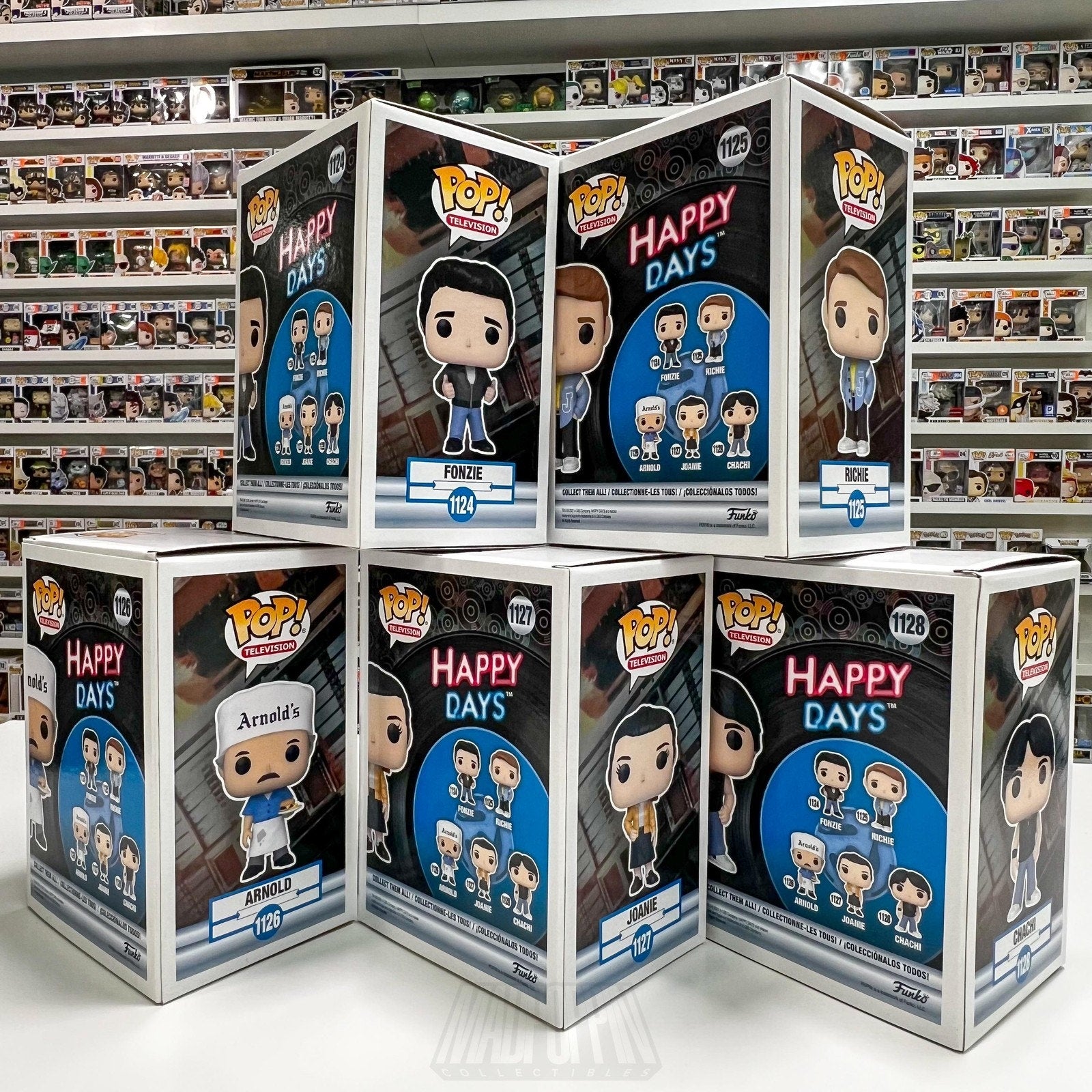 Funko Pop TV Happy Days Complete Set Fonzie Richie Arnold Joanie Chachi Figures