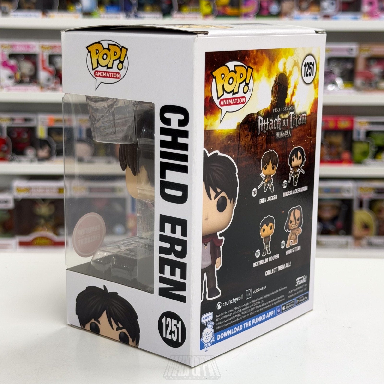 Funko Pop Anime Attack on Titan Child Eren Jaeger GameStop 1251 Manga Toy Figure