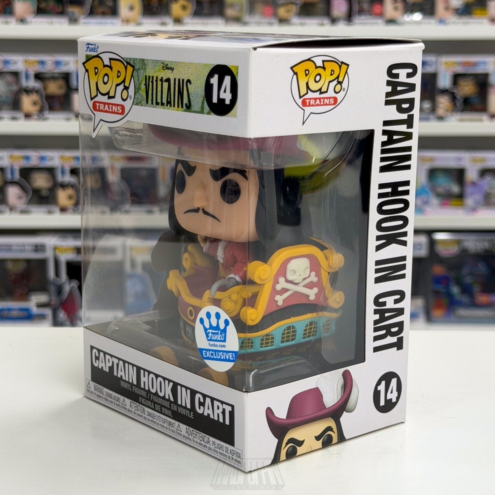 Funko Pop Trains Disney Villains Captain Hook in Cart 14 Peter Pan Vinyl Figure