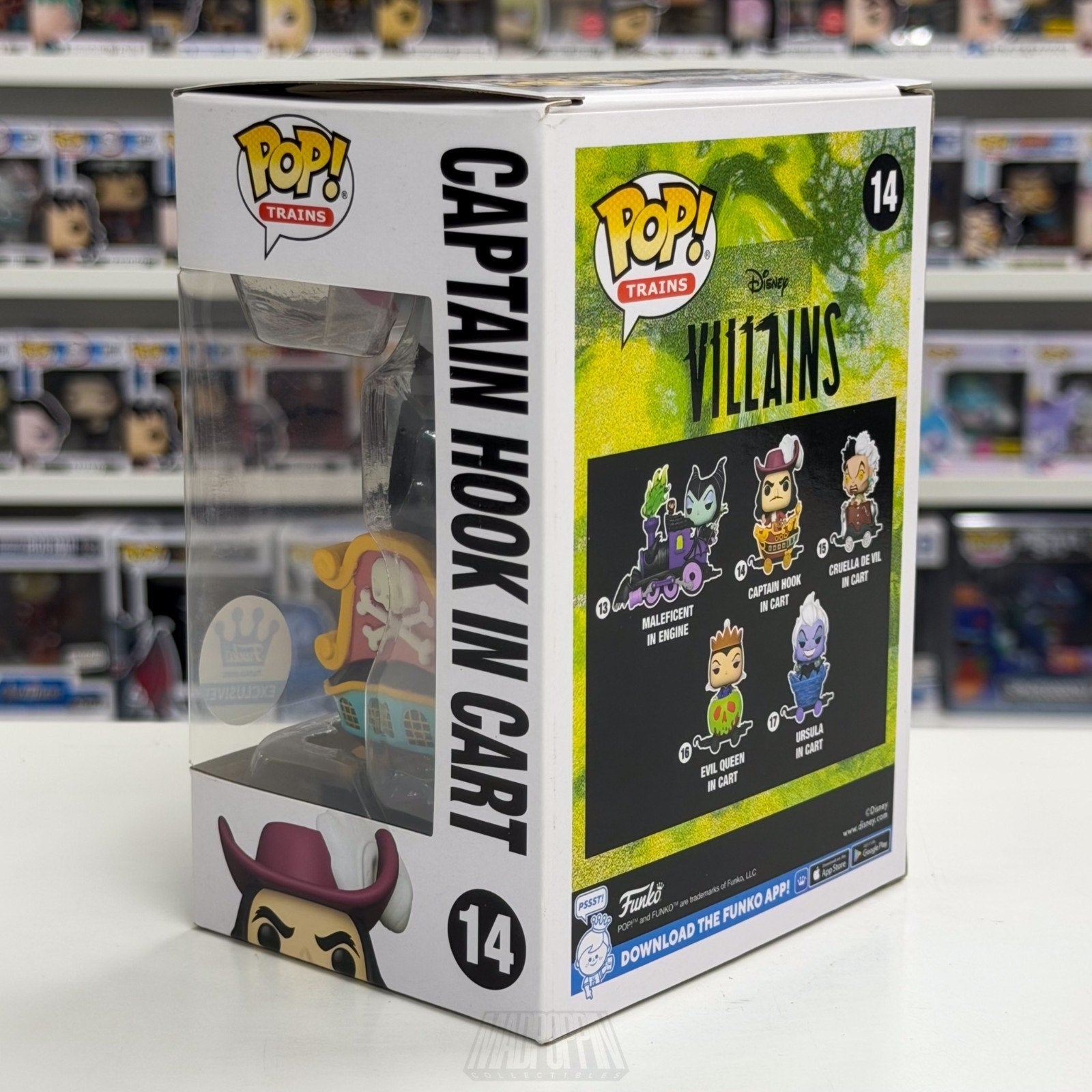 Funko Pop Trains Disney Villains Captain Hook in Cart 14 Peter Pan Vinyl Figure