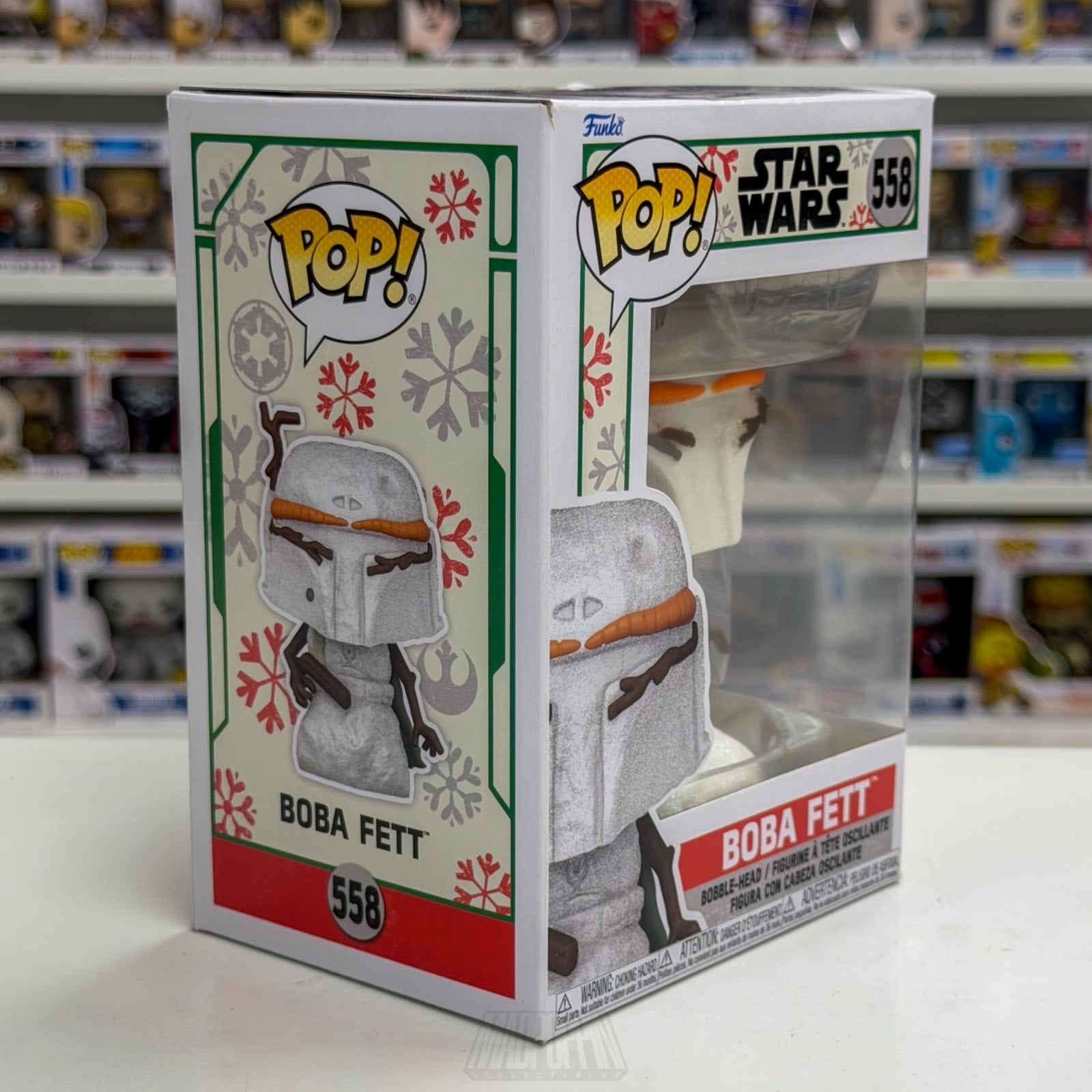 Funko Pop Star Wars Boba Fett Christmas Snowman 558 Bounty Hunter Vinyl Figure