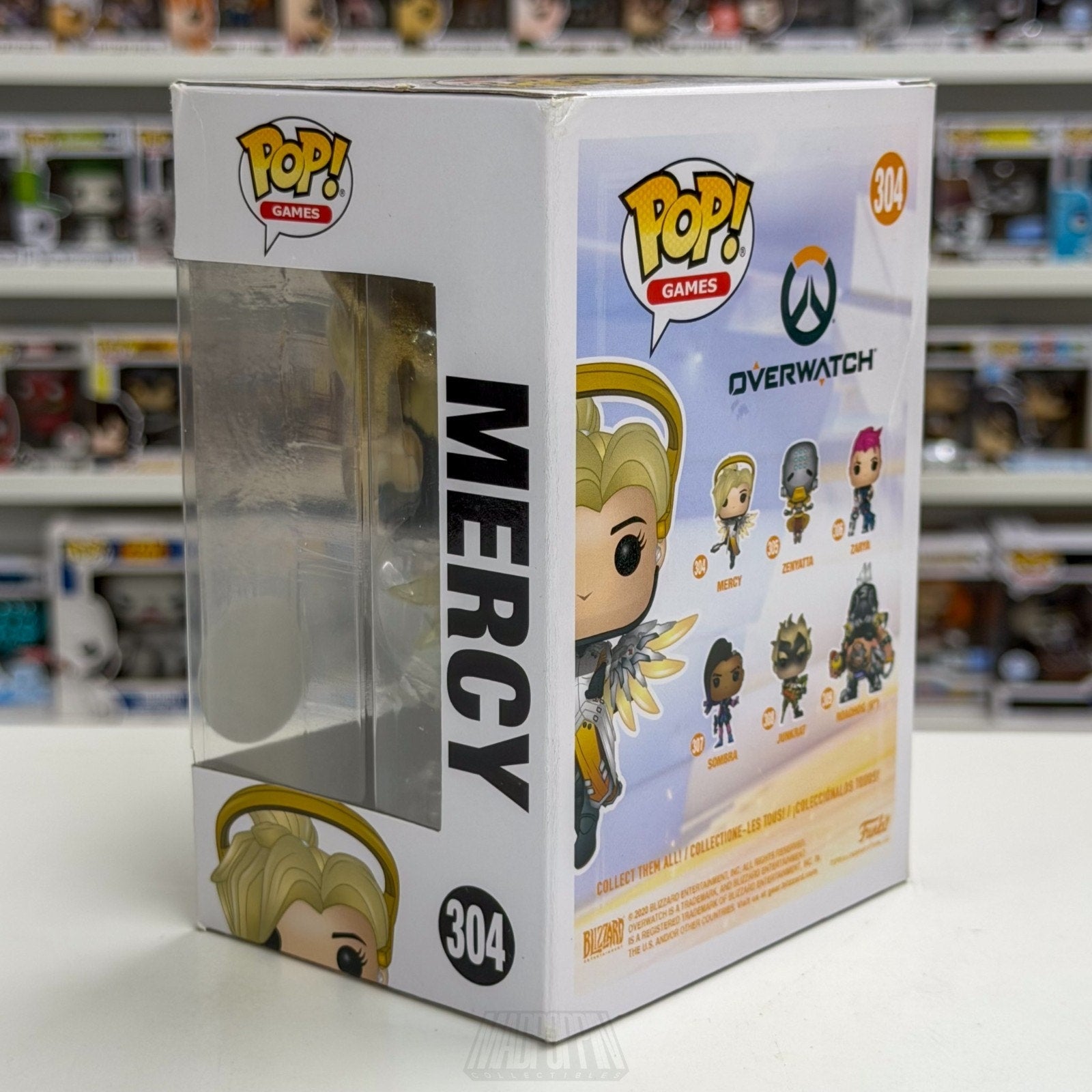 Funko Pop Games Overwatch Mercy Diamond Blizzard Exclusive 304 Toy Vinyl Figure