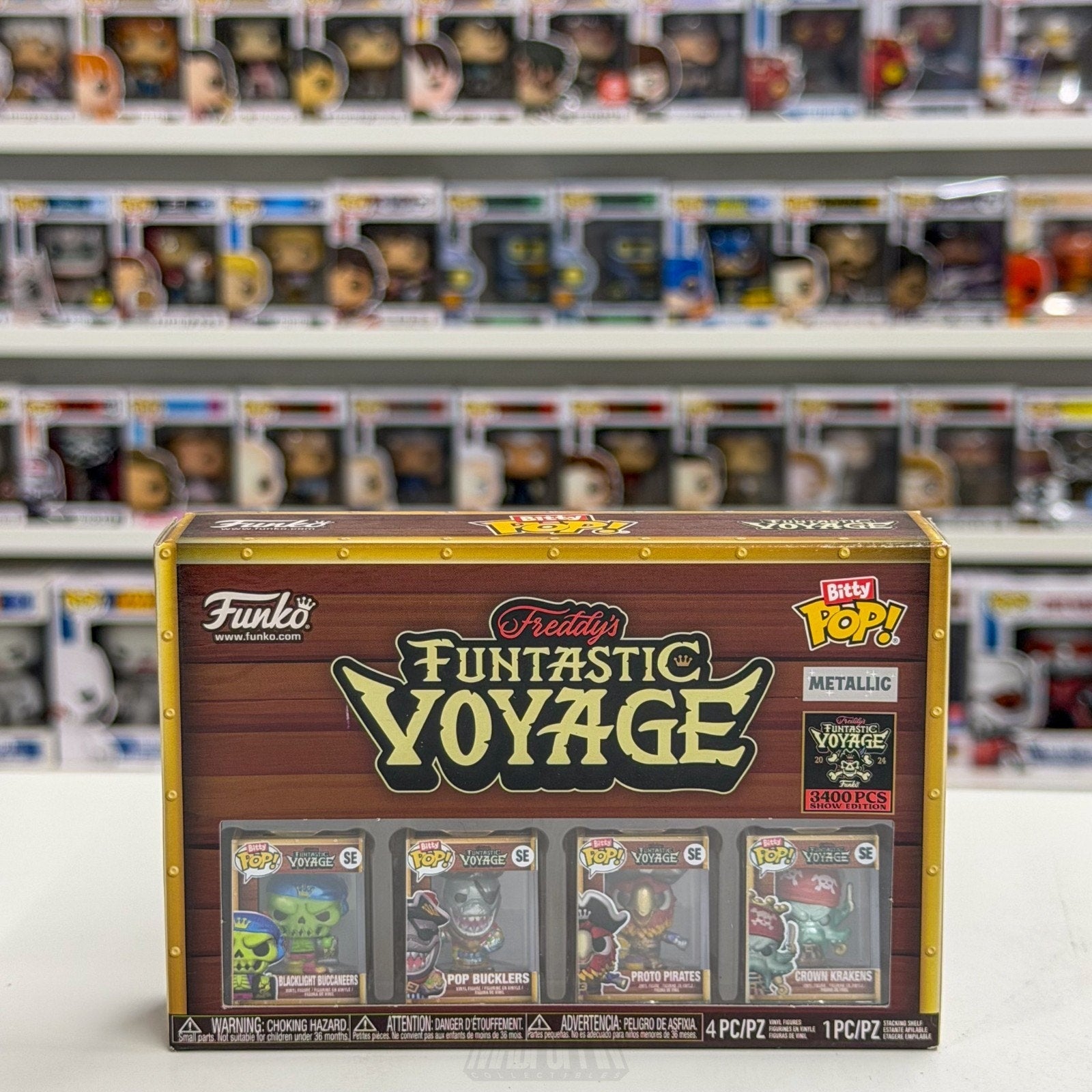 Funko Pop Bitty Fundays Funtastic Voyage Metallic 4 Pack Show Edition Toy Figure