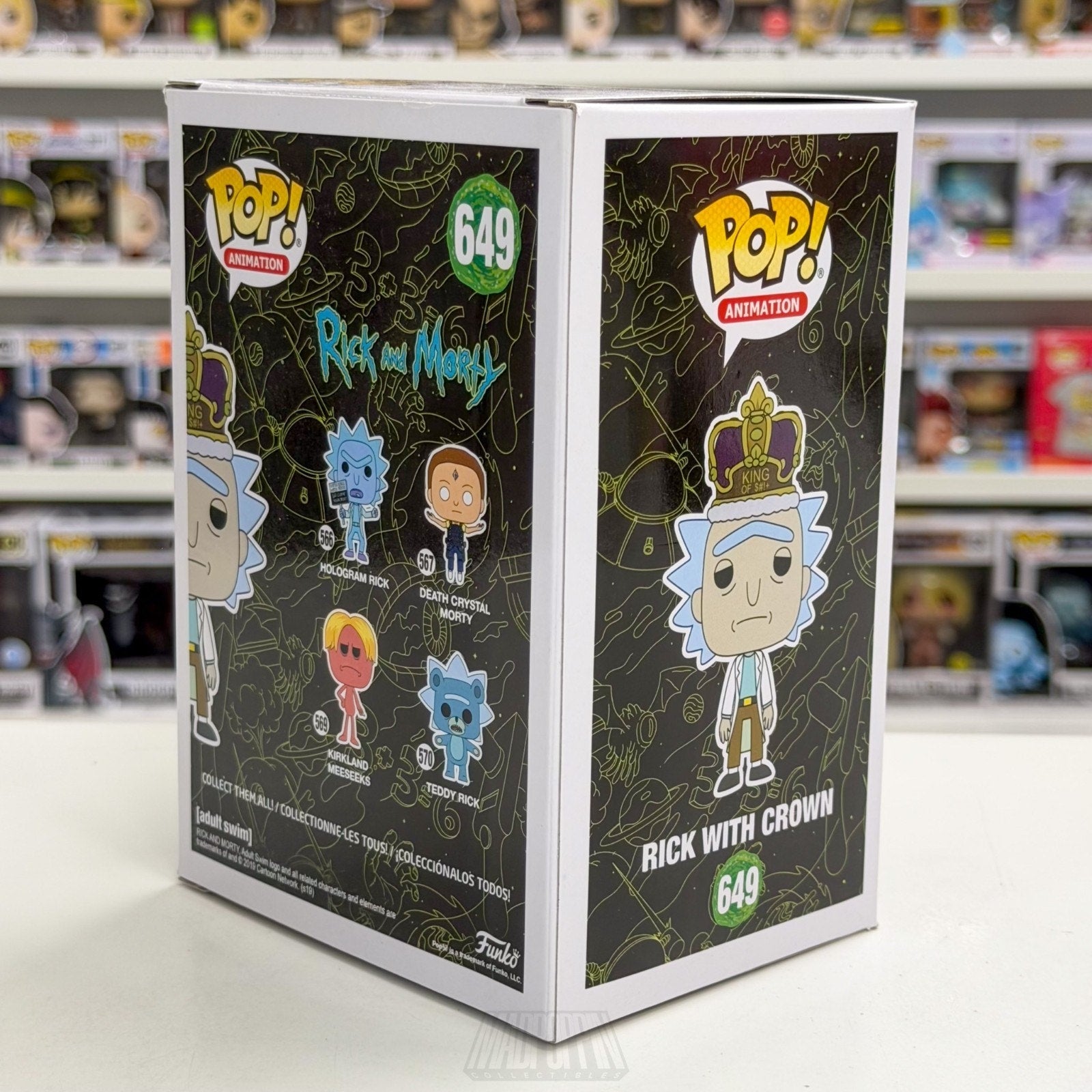 Funko Pop Animation Rick & Morty w/Crown King of $#+ GameStop 649 Vinyl Figure