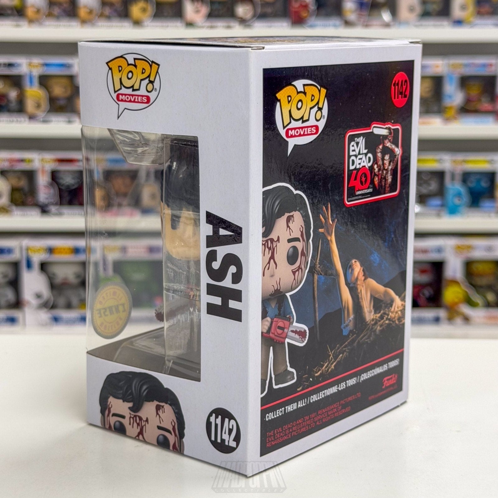 Funko Pop Movies Evil Dead 40th Ash Bloody Chase 1142 Horror Deadites Toy Figure