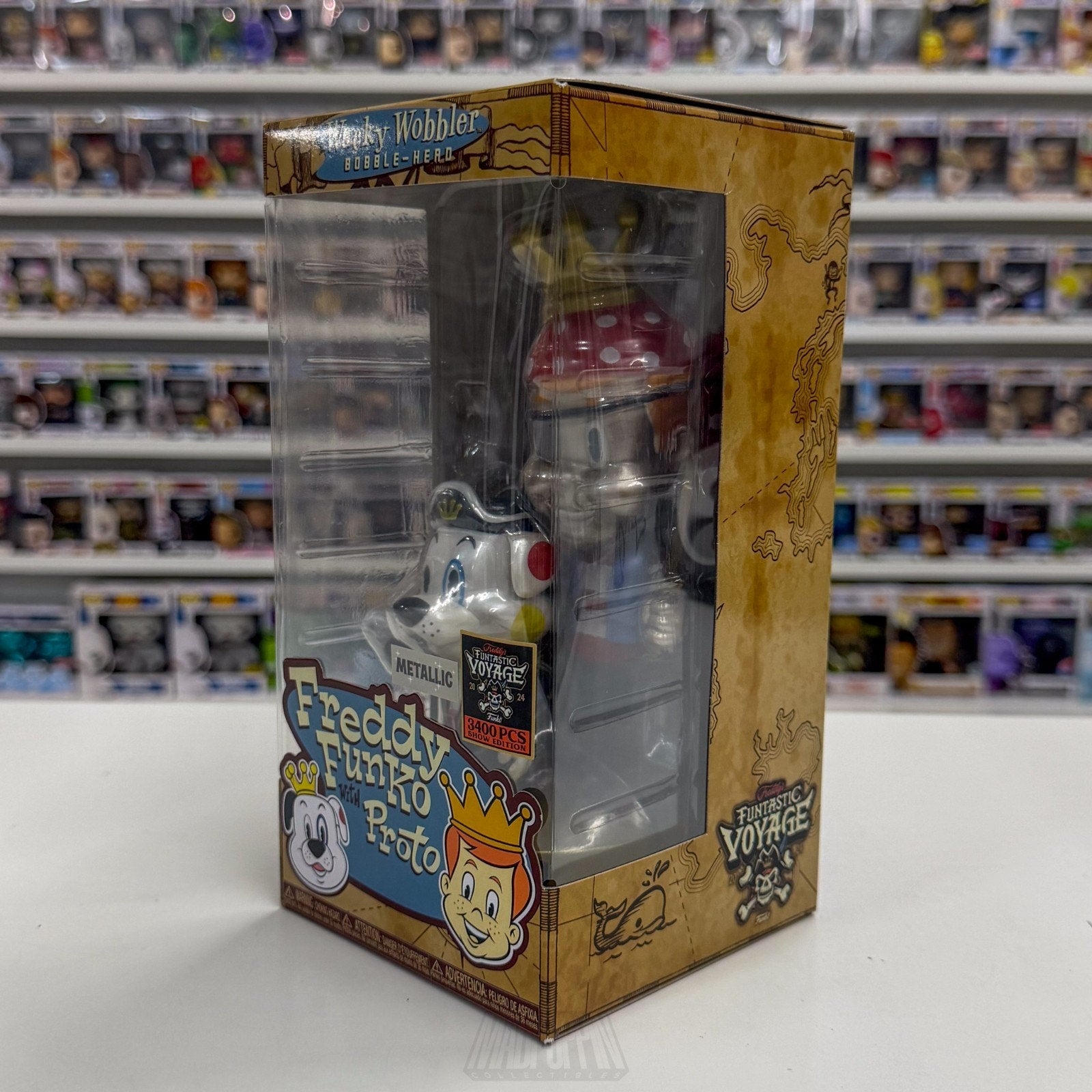 Funko Wacky Wobbler Fundays Funtastic Voyage Freddy Proto Metallic Vinyl Figure