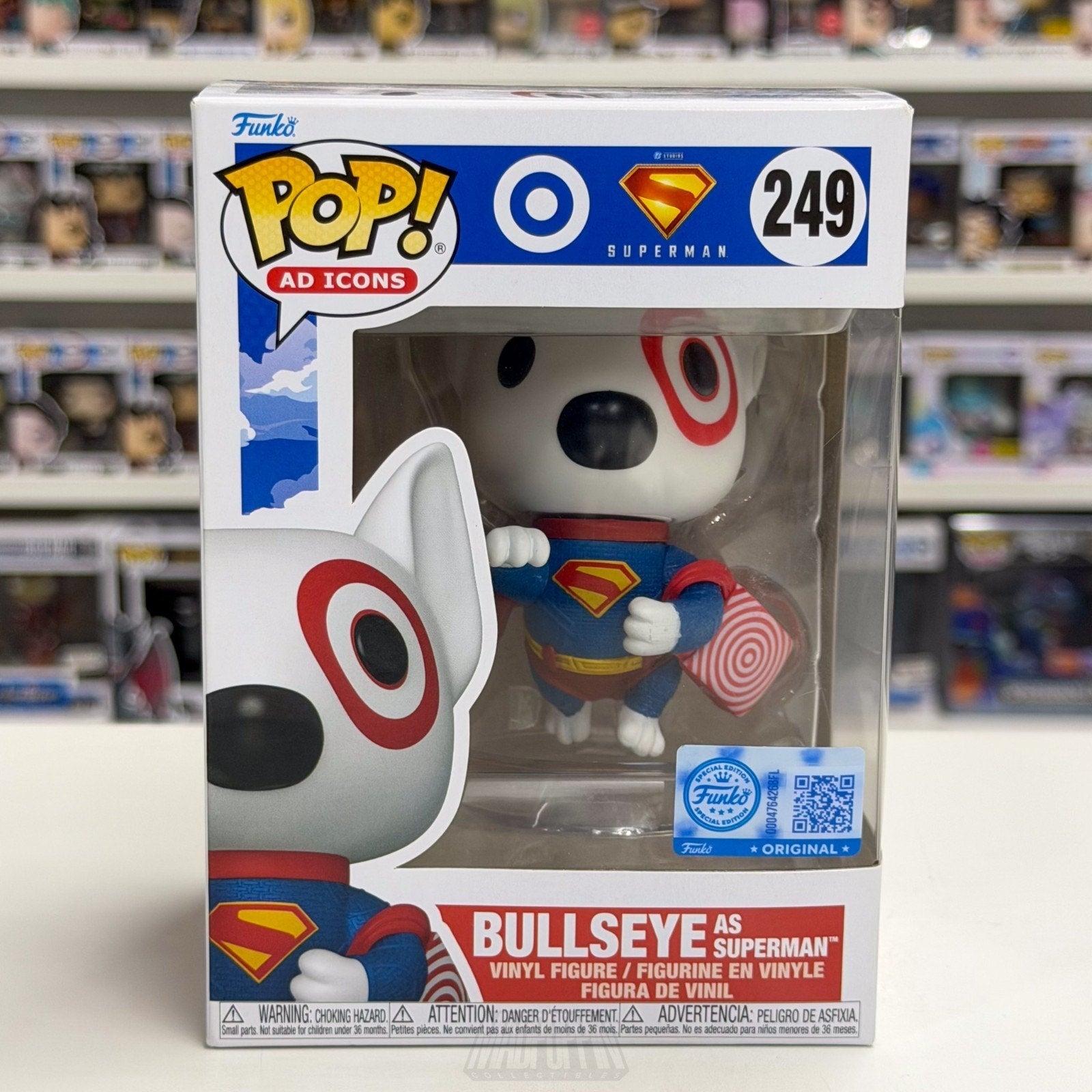 Funko Pop Ad Icons Bullseye as Superman Target Dog Exclusive 249 Vinyl Figure