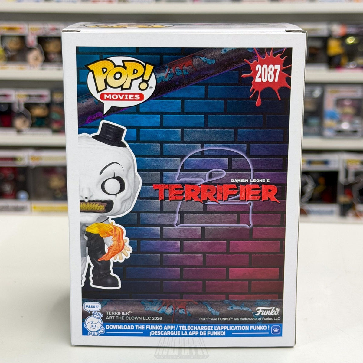 Funko Pop Movies Terrifier 2 Art the Clown Flamethrower NYCC 2087 Vinyl Figure