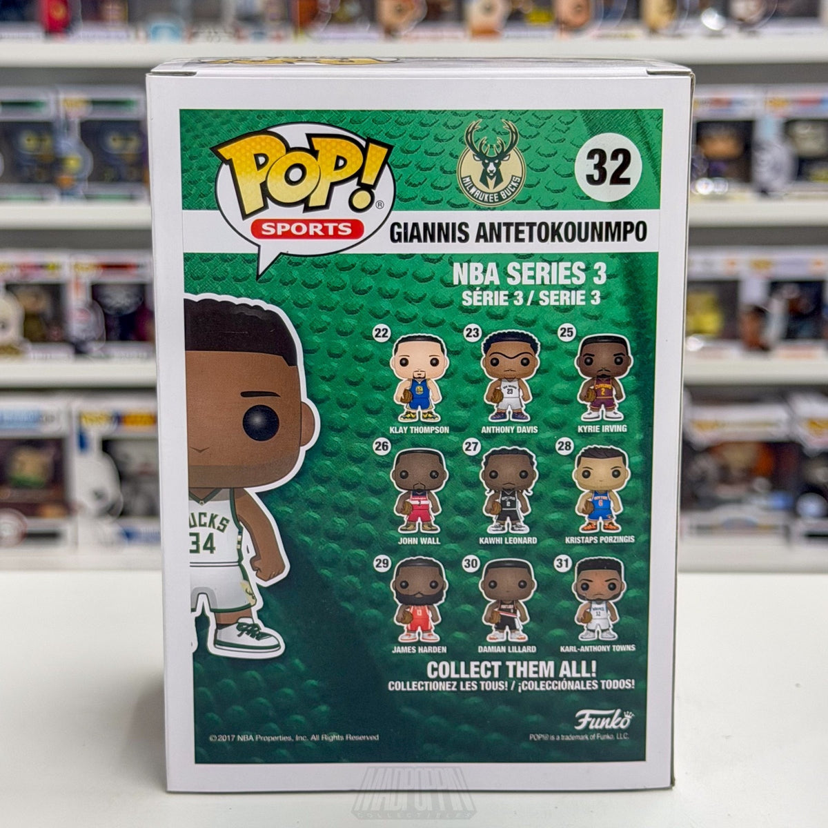 Funko Pop NBA Basketball Milwaukee Bucks Giannis Antetokounmpo 32 Vinyl Figure