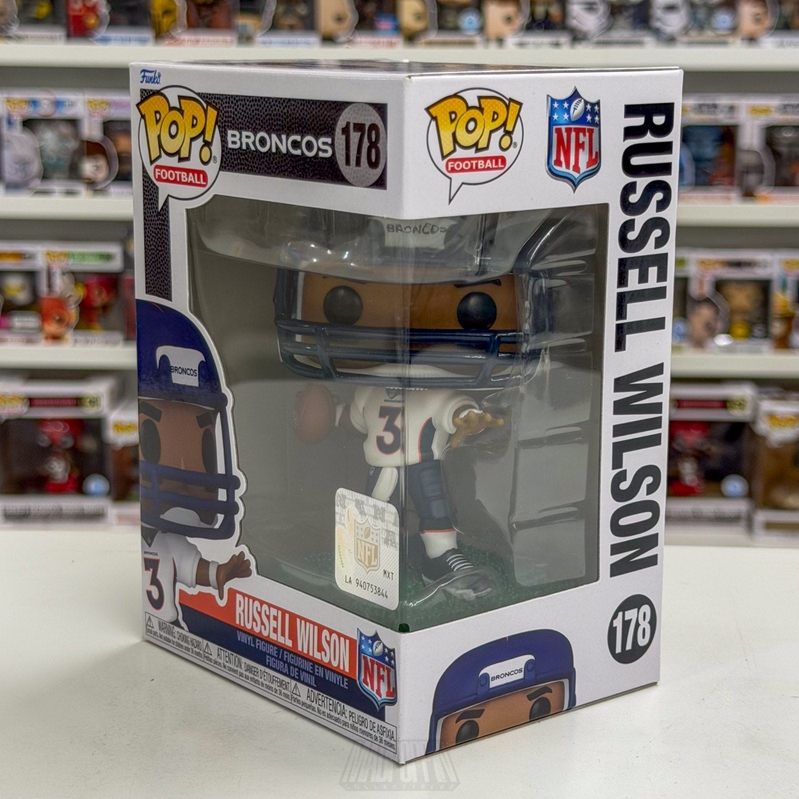Funko Pop NFL Football Denver Broncos Russell Wilson 178 Quarterback Toy Figure