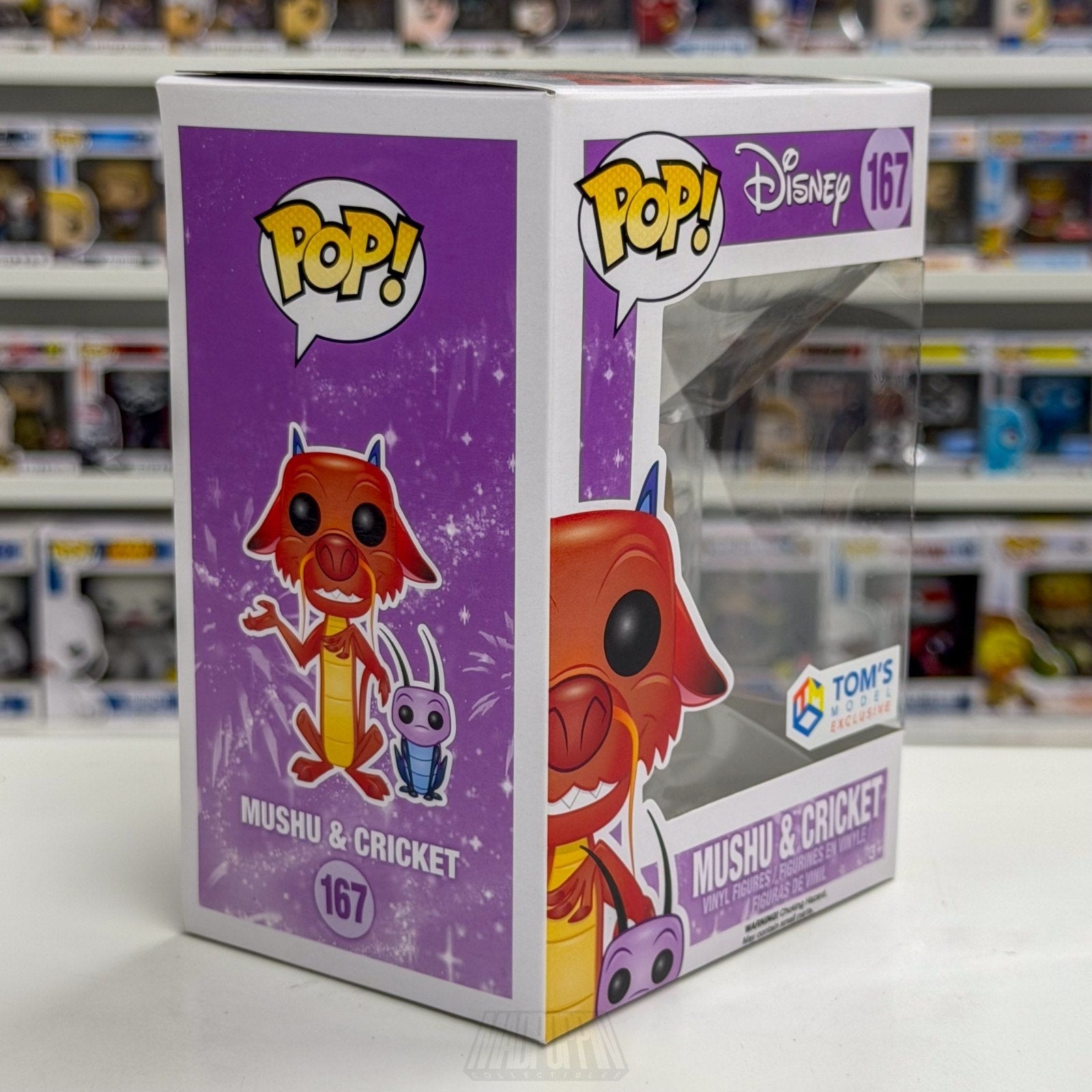 Funko Pop Disney Gold Mushu & Cricket Tom's Model 167 Animated Toy Vinyl Figure