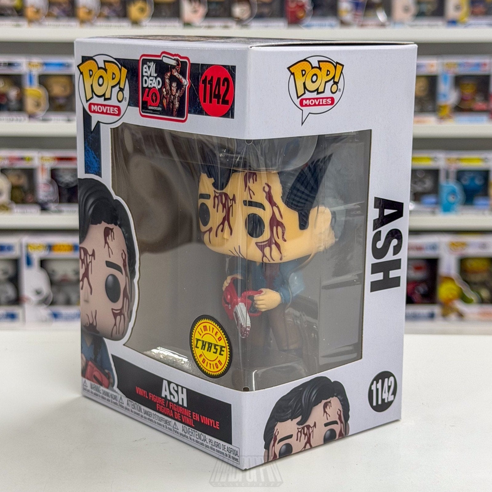 Funko Pop Movies Evil Dead 40th Ash Bloody Chase 1142 Horror Deadites Toy Figure
