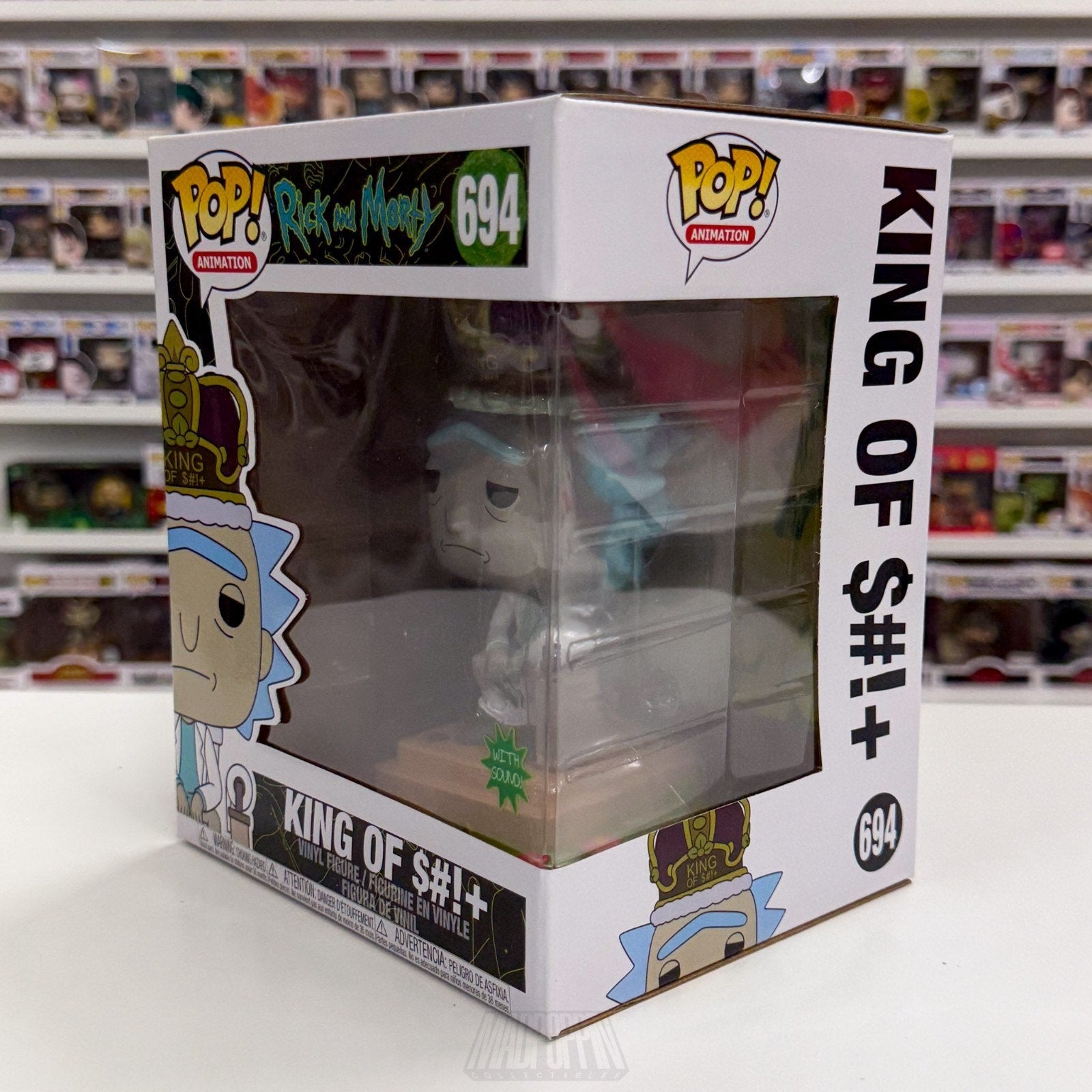 Funko Pop Animation Rick & Morty King of $#!+ w/Sound 694 Sci-Fi Vinyl Figure