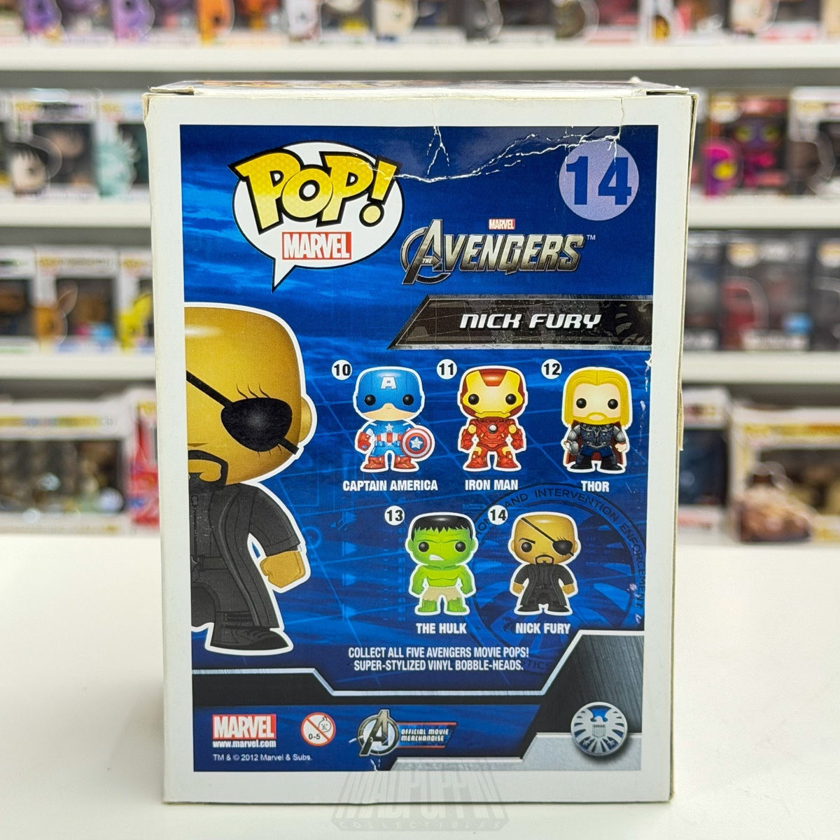 Funko Pop Marvel Avengers Nick Fury 2012 Vaulted 14 SHIELD Agent Vinyl Figure