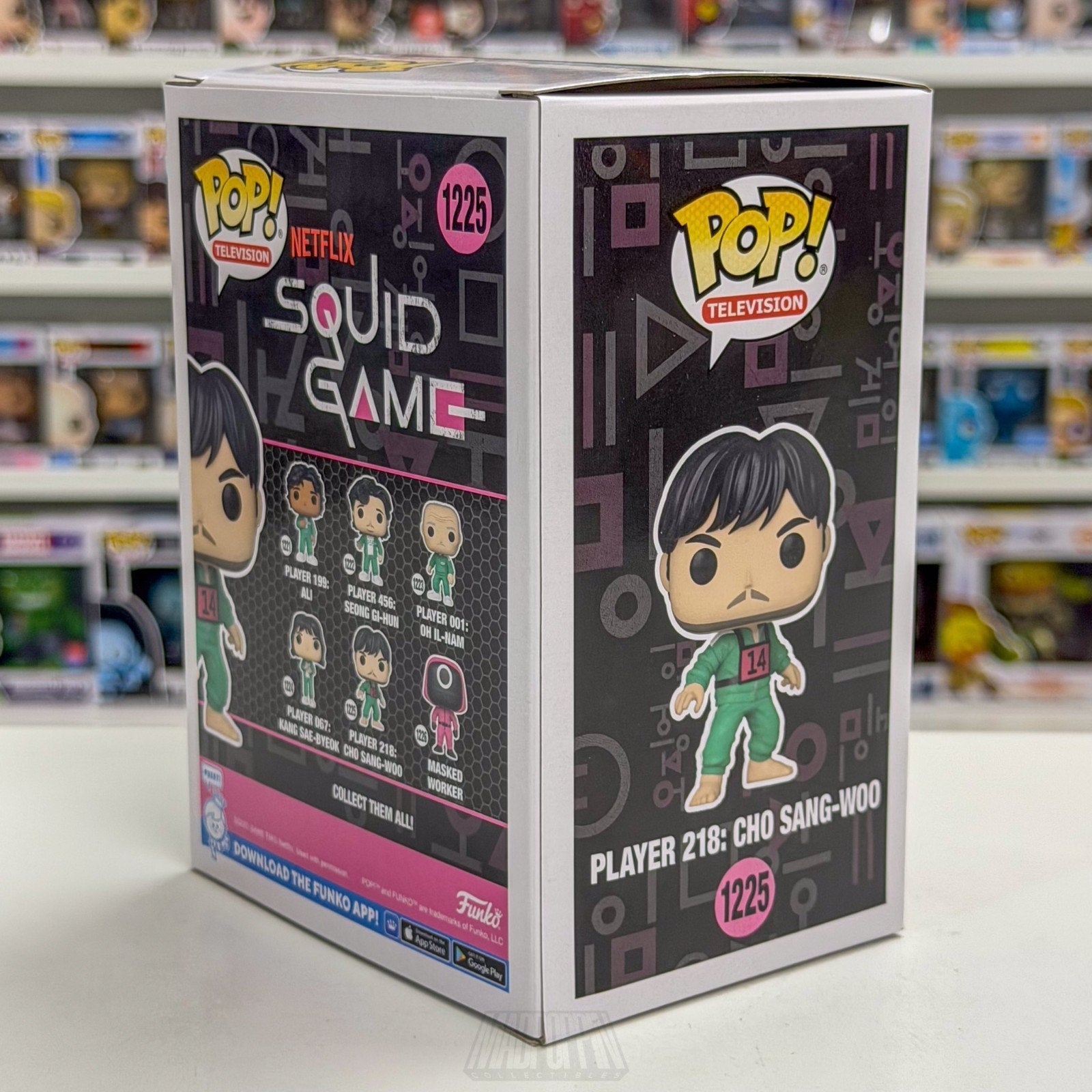 Funko Pop TV Netflix Squid Game Player 218 Cho Sang-Woo 1225 Korean Vinyl Figure
