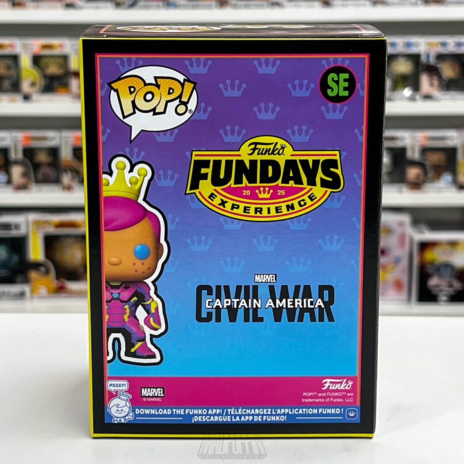Funko Pop Fundays Freddy as Iron Man Blacklight Marvel Civil War 500pcs Figure