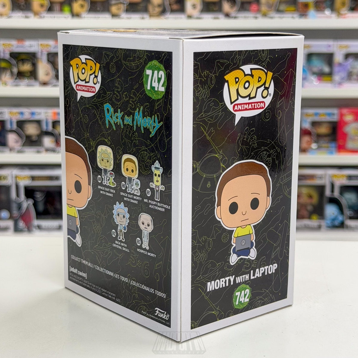 Funko Pop Animation Rick & Morty w/Laptop GameStop 742 Sci-Fi Toy Vinyl Figure