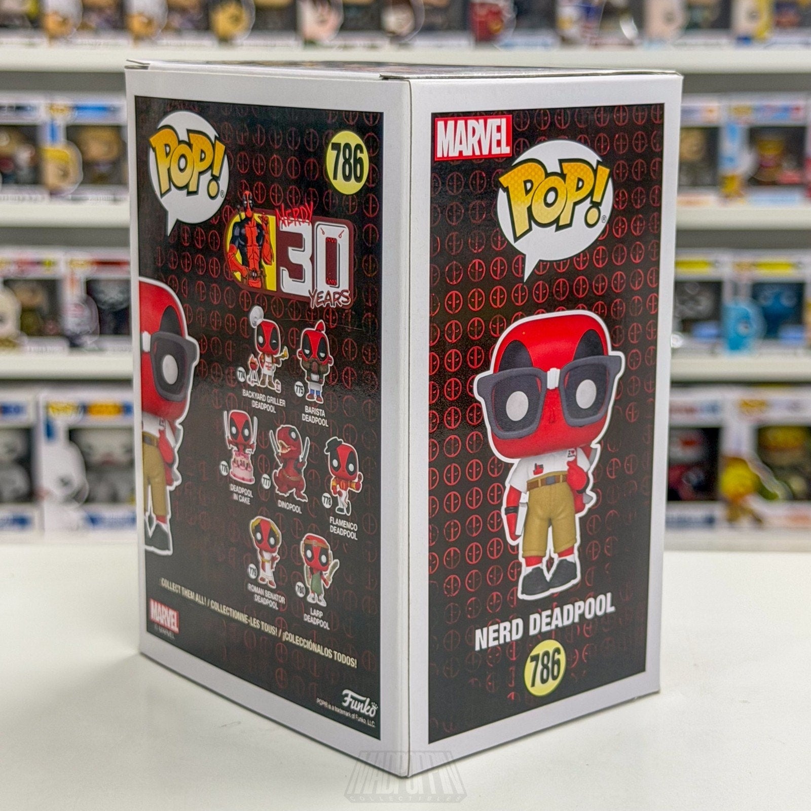 Funko Pop Marvel Nerd Deadpool Exclusive 786 Mercenary Antihero Toy Vinyl Figure