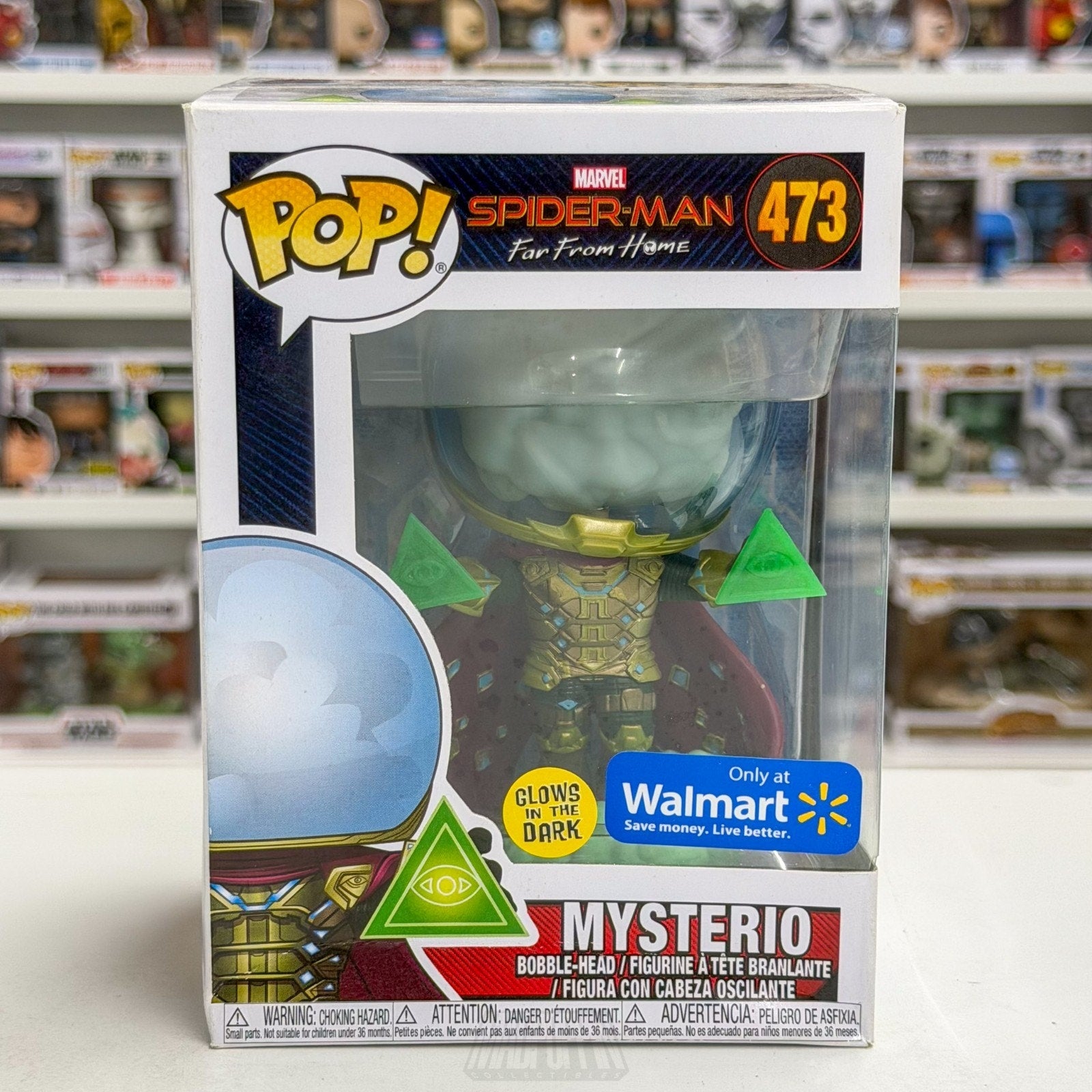 Funko Pop Marvel Spider-Man Far From Home Mysterio Glow Walmart 473 Vinyl Figure