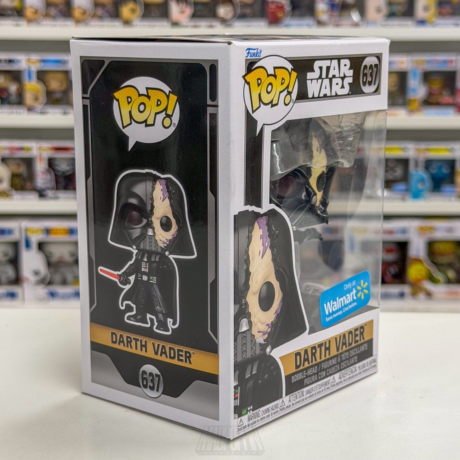 Funko Pop Star Wars Darth Vader Battle Damaged Walmart 637 Jedi Sith Toy Figure